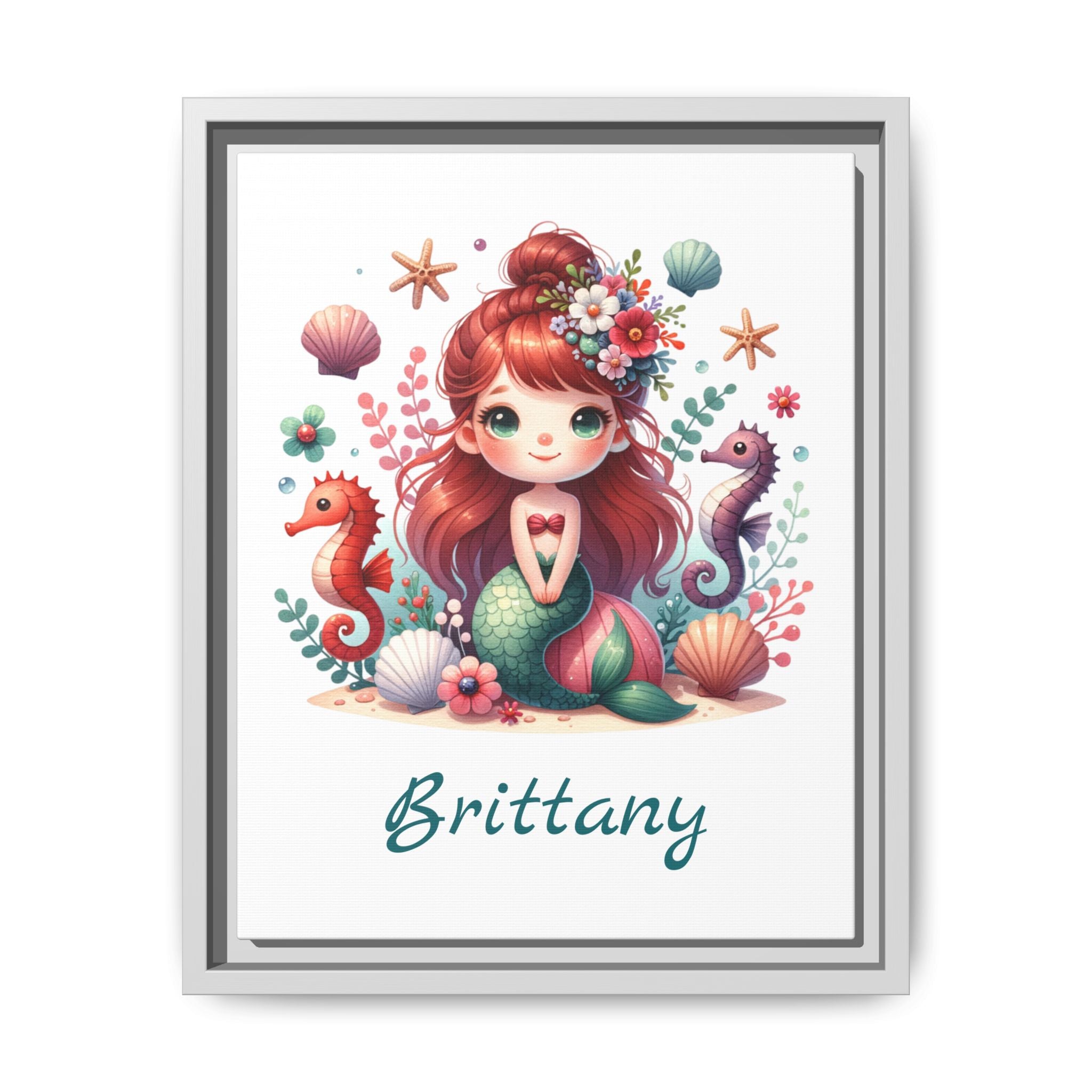 Personalized Little Red Haired Mermaid Girls Bedroom Decor, Great Gift Idea, Mermaid Wall Decor, Custom Name Wall Art