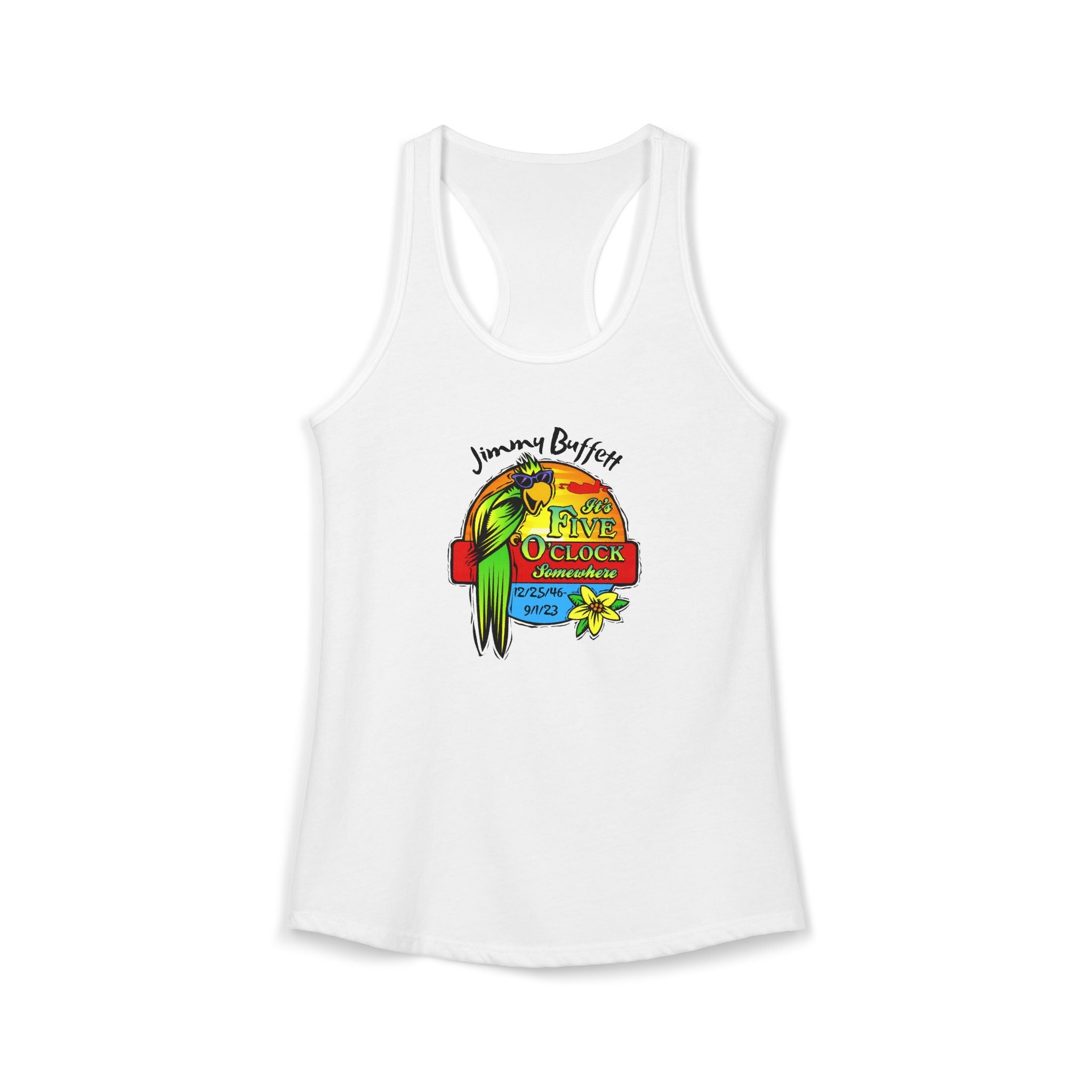 Its Five O'Clock Somewhere, Jimmy Buffett Women's Ideal Racerback Tank