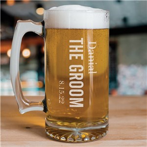 Engraved Wedding Party Glass Mug