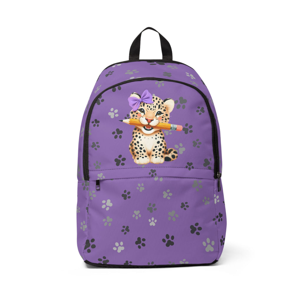 Kids Cat Character Nylon Backpack, Back to School Backpack 16"X12"X5" Purple