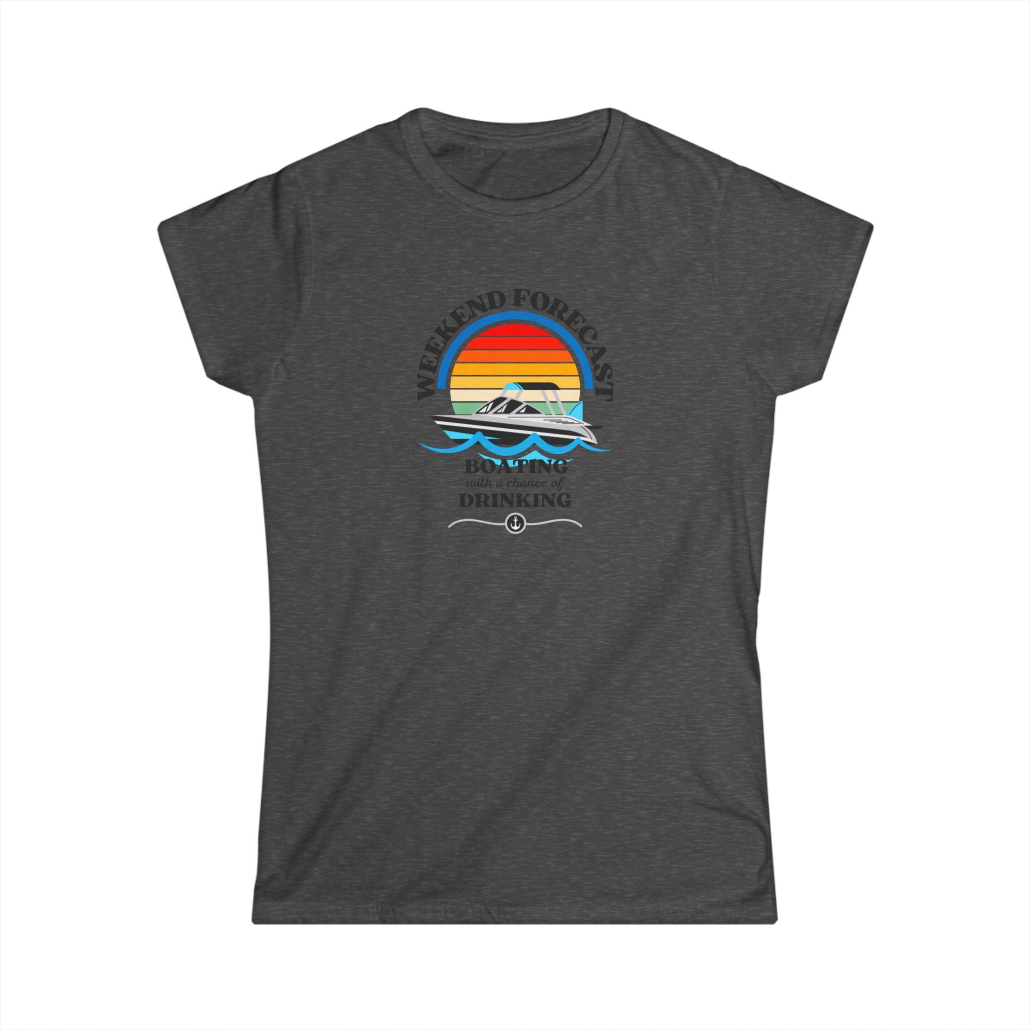 Weekend Boating Forecast, Women's Soft Fitted Tee