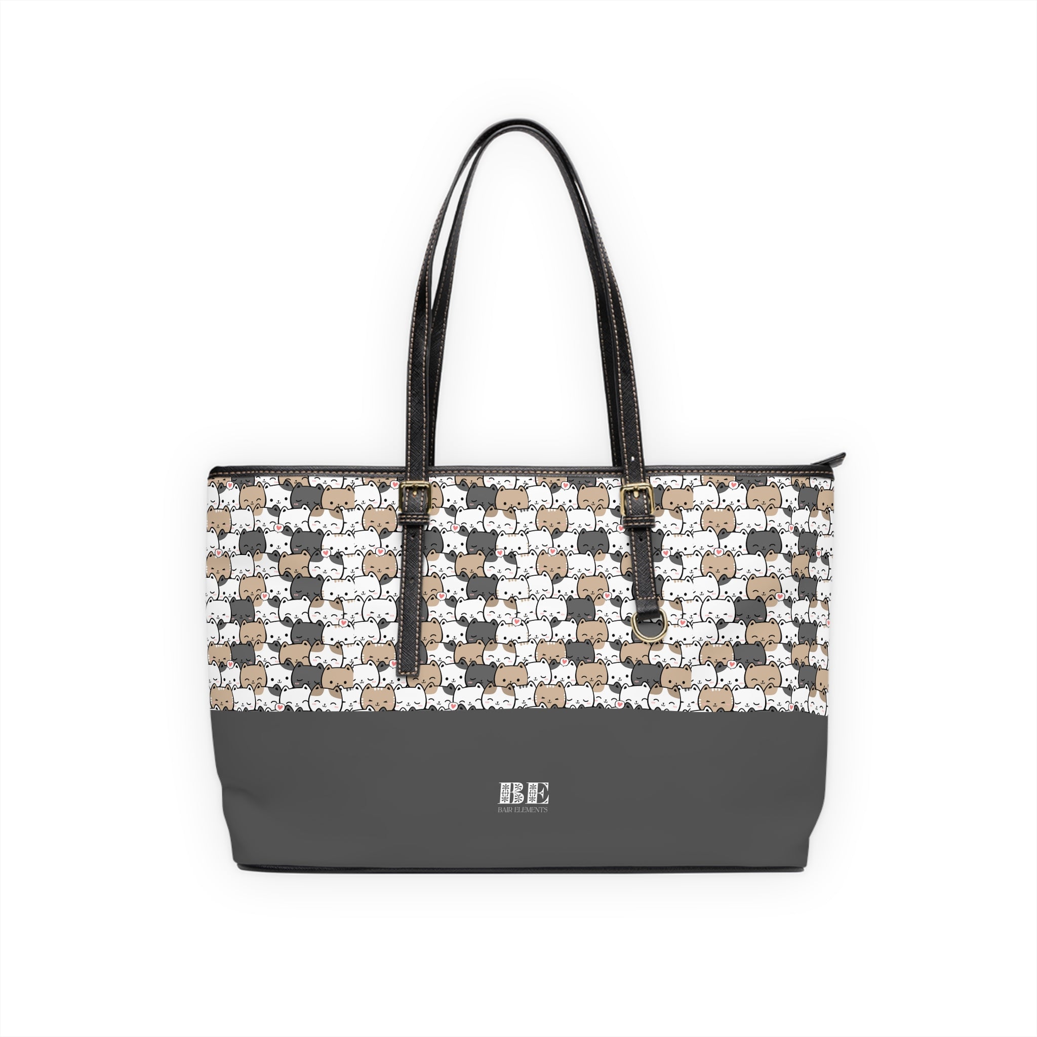 Designer Cats Leather Tote Bag