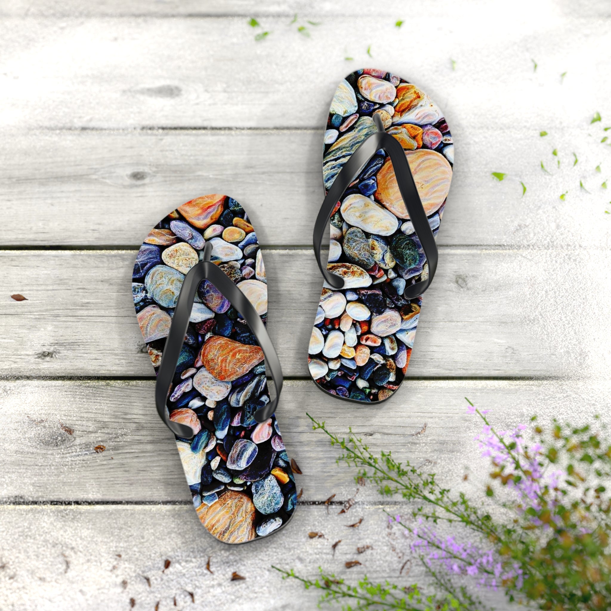 Colorful Stones Flip Flops