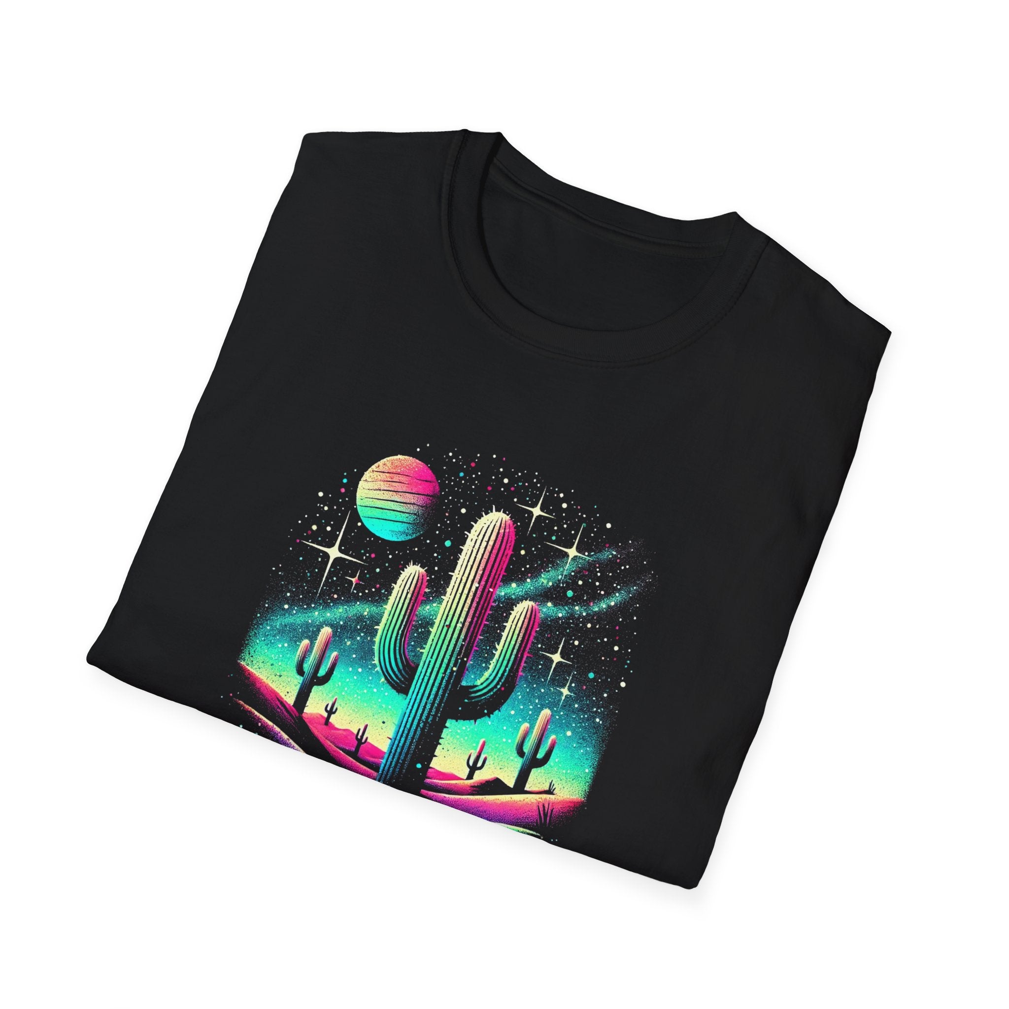 Cosmic Cactus T-Shirt | Vintage Retro Tee, Unisex T-Shirt, Gift for Nature Lovers, Space T-Shirt, Summer Fashion Top