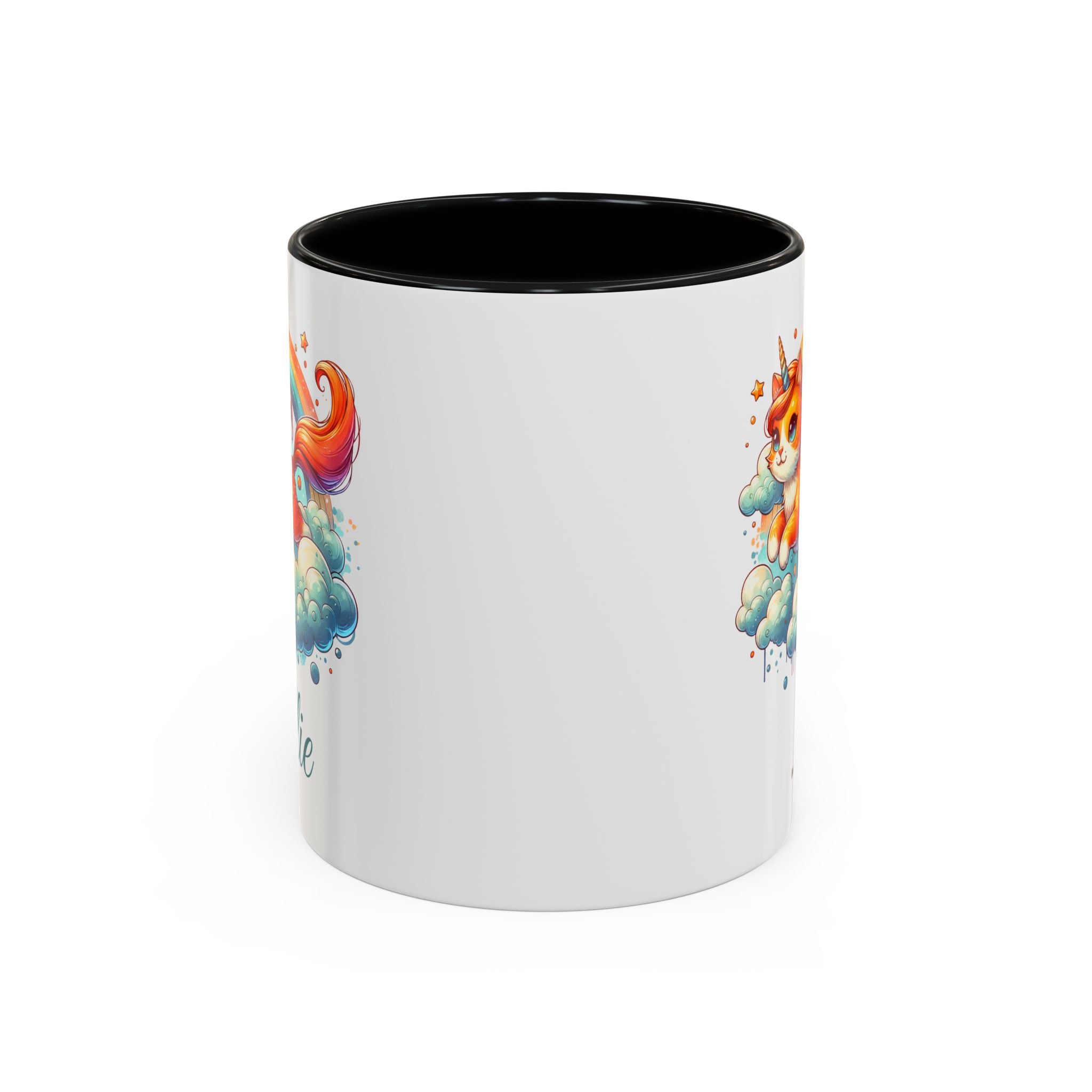 Personalized Flying Orange Unicorn Cat Coffee Mug, Orange Cat Mug