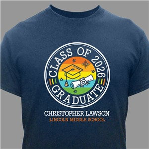 Personalized Colorful Grad Caps T-Shirt