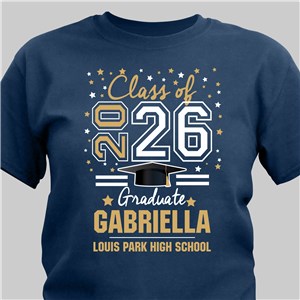 Personalized Class of with 20 rotated with gold and white stars T-Shirt