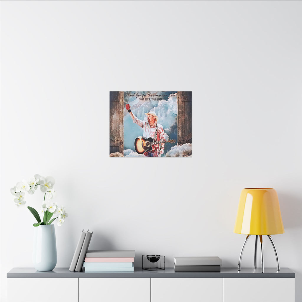 Toby Keith, Thank you for the American Ride, Original Canvas Painting , Toby Keith Wall Art