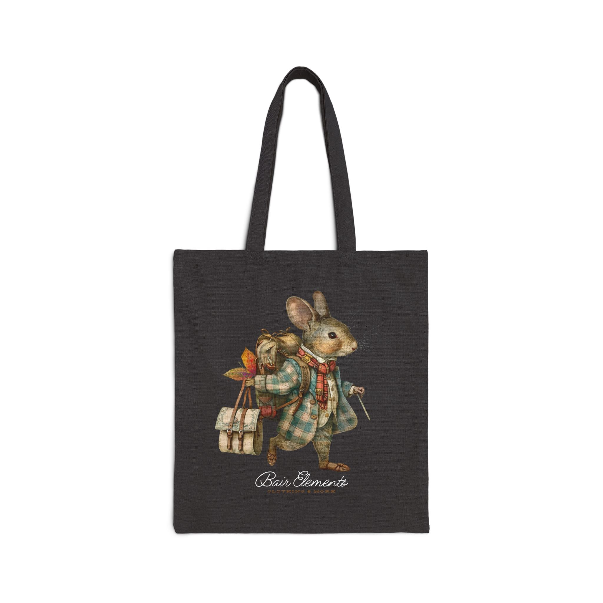 Woodland Autumn Traveling Mouse Heavy Canvas Shopping Tote, Mouse Shopping Tote