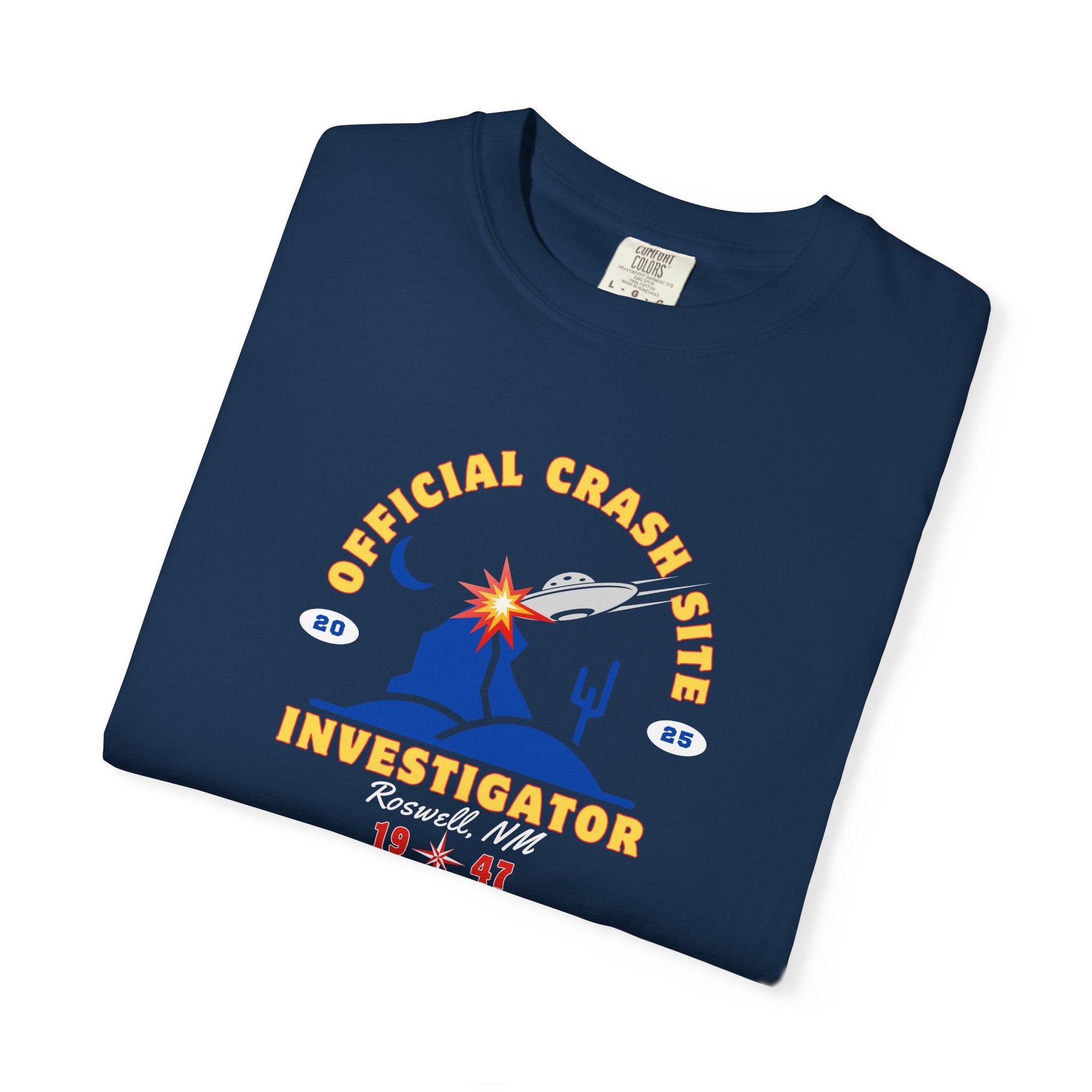 UFO Crash Site Investigator Unisex T-Shirt - Alien UFO Space Funny Tee, Extraterrestrial Sci-fi Graphic Shirt, Roswell, NM