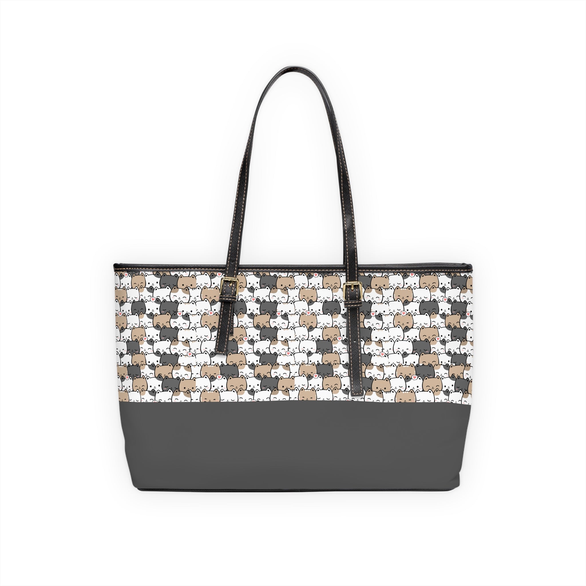 Designer Cats Leather Tote Bag