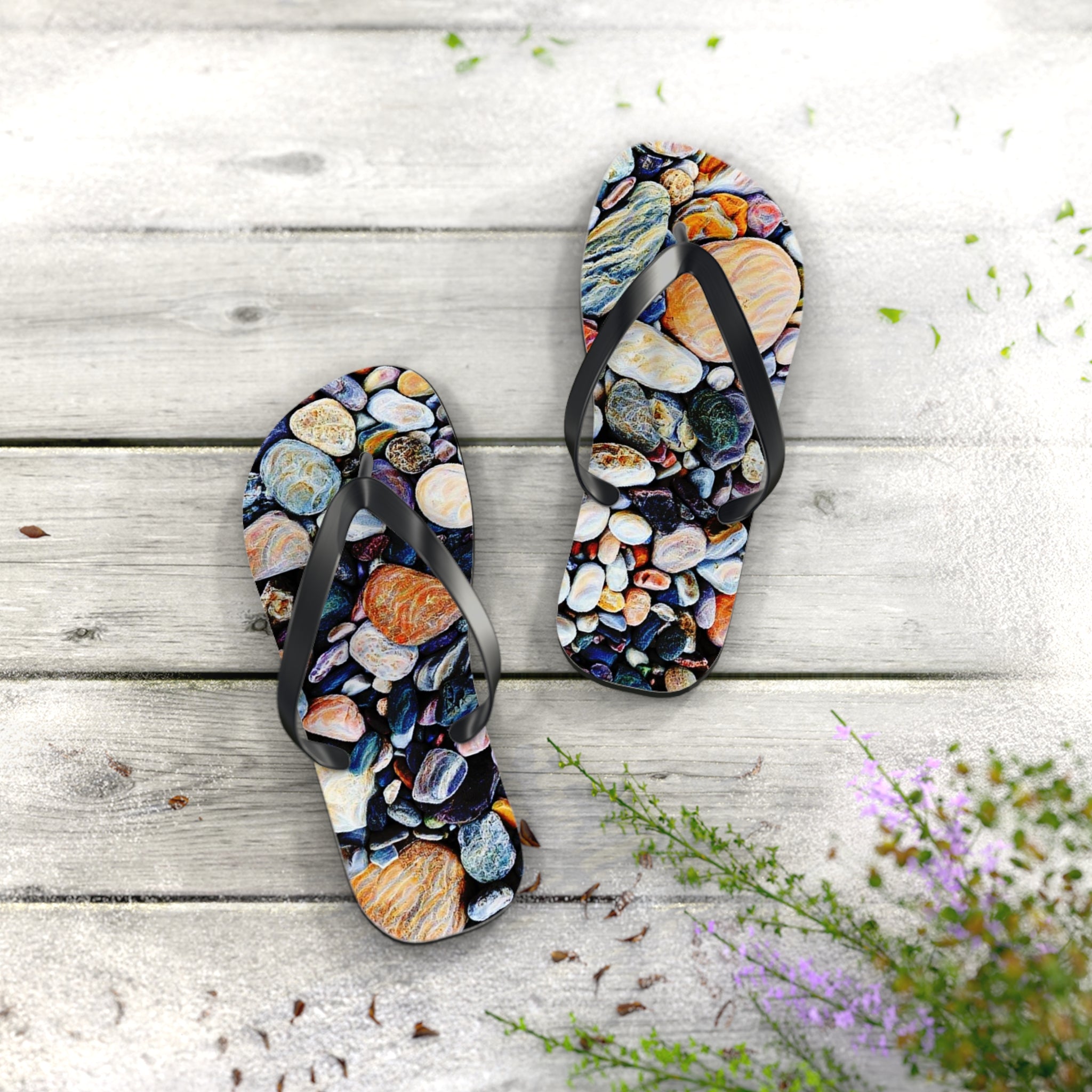 Colorful Stones Flip Flops