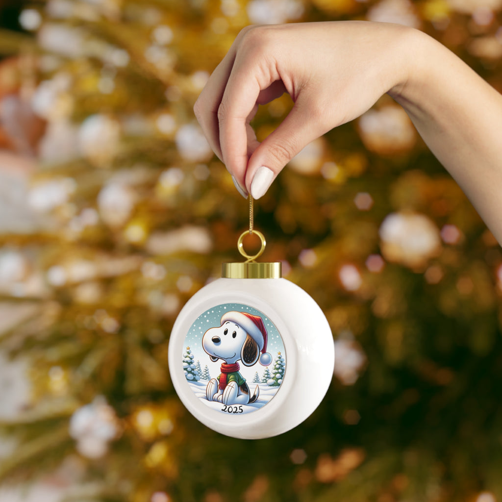 2025 Christmas Classic Retro Ball Ornament, Retro Dated Ceramic Christmas Ball Ornament, Retro Chirstmas Ornament