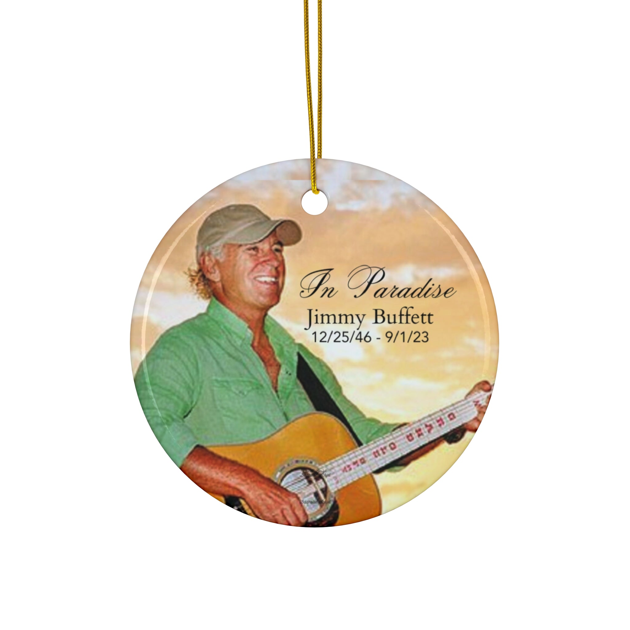 Jimmy Buffett Memorial Ceramic Christmas Ornament