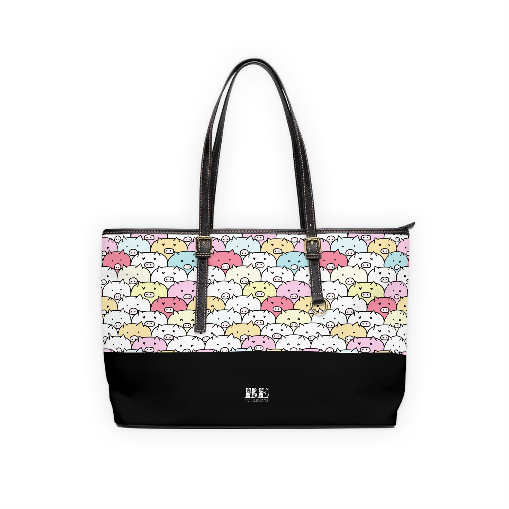 Pile of Piggies Leather Tote Bag, PU Leather Tote