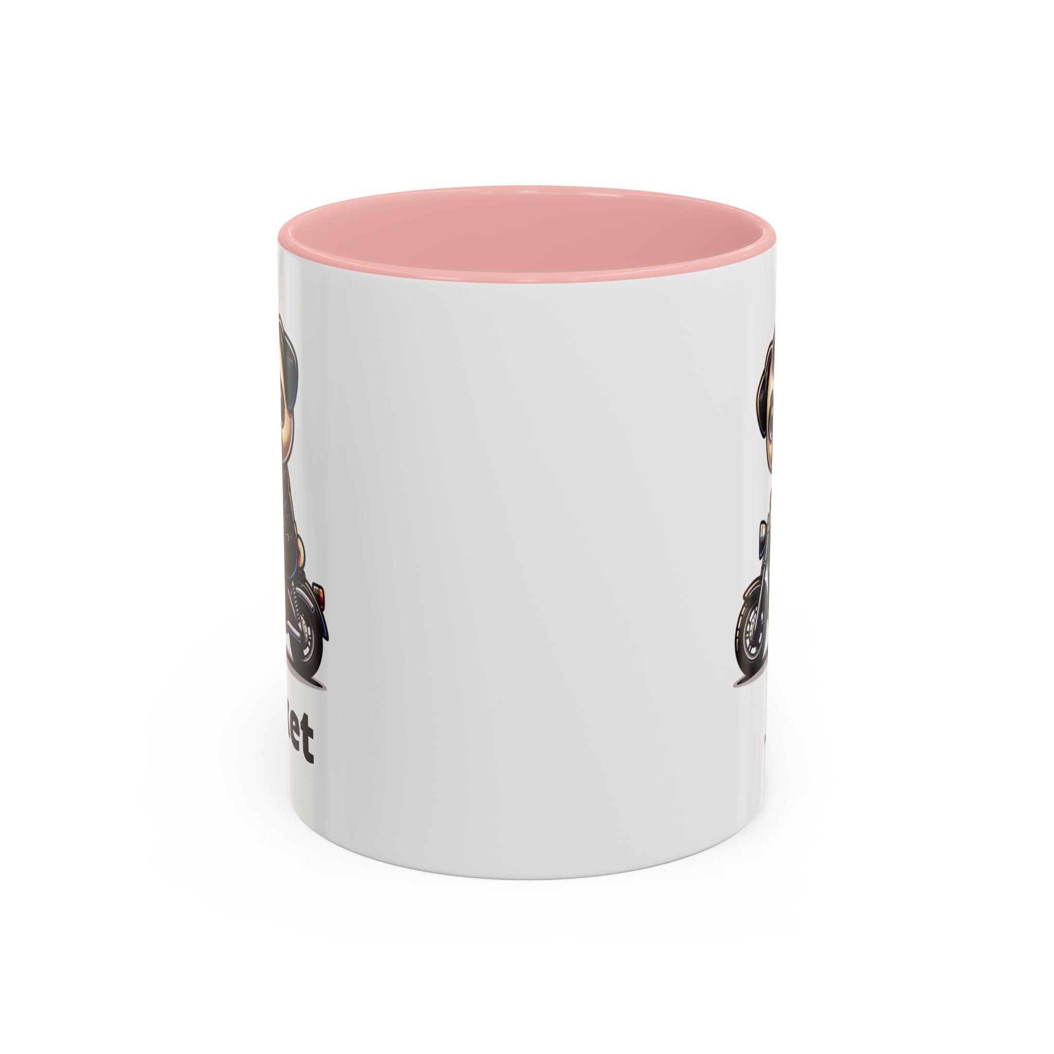 Personalized Motorcycle Pug Mug , Custom Dog Lover Coffee Cup