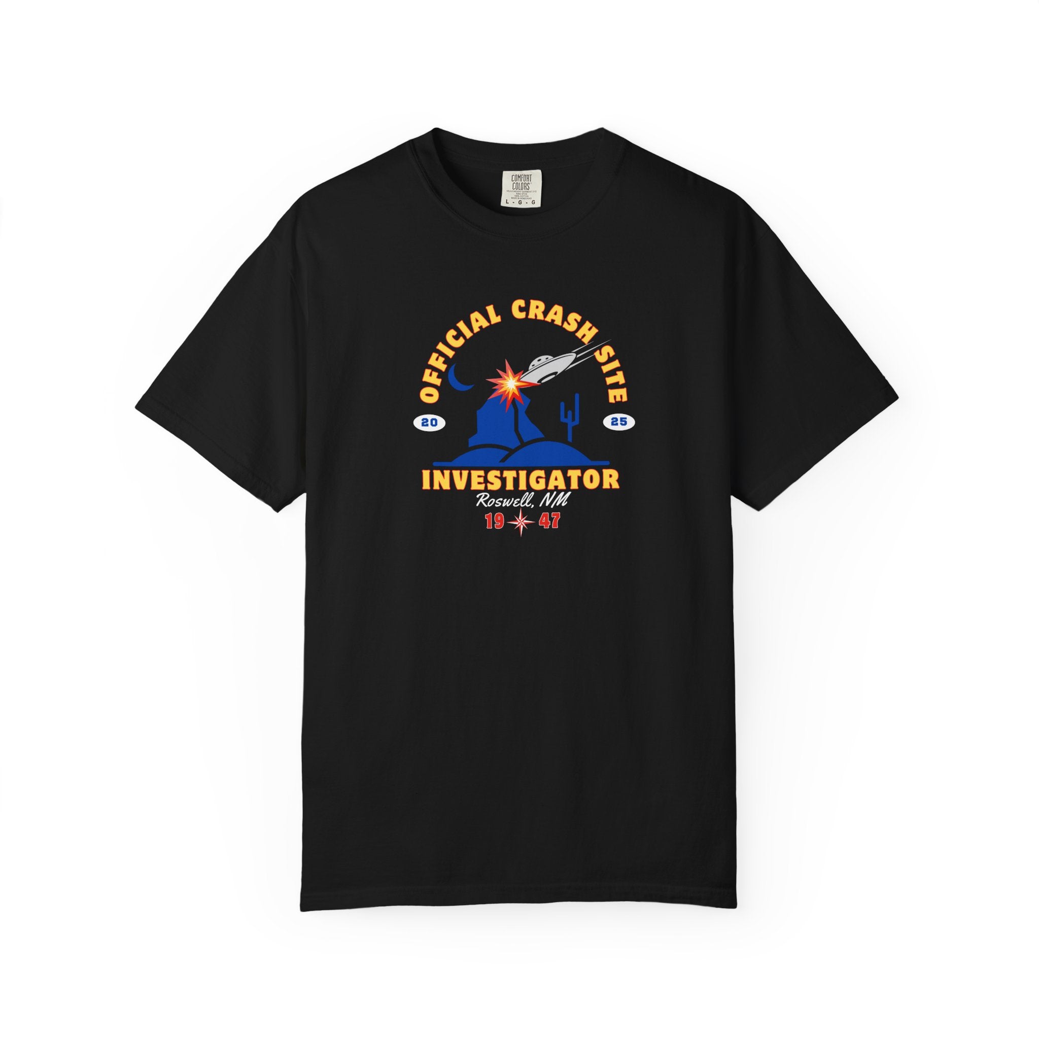 UFO Crash Site Investigator Unisex T-Shirt - Alien UFO Space Funny Tee, Extraterrestrial Sci-fi Graphic Shirt, Roswell, NM