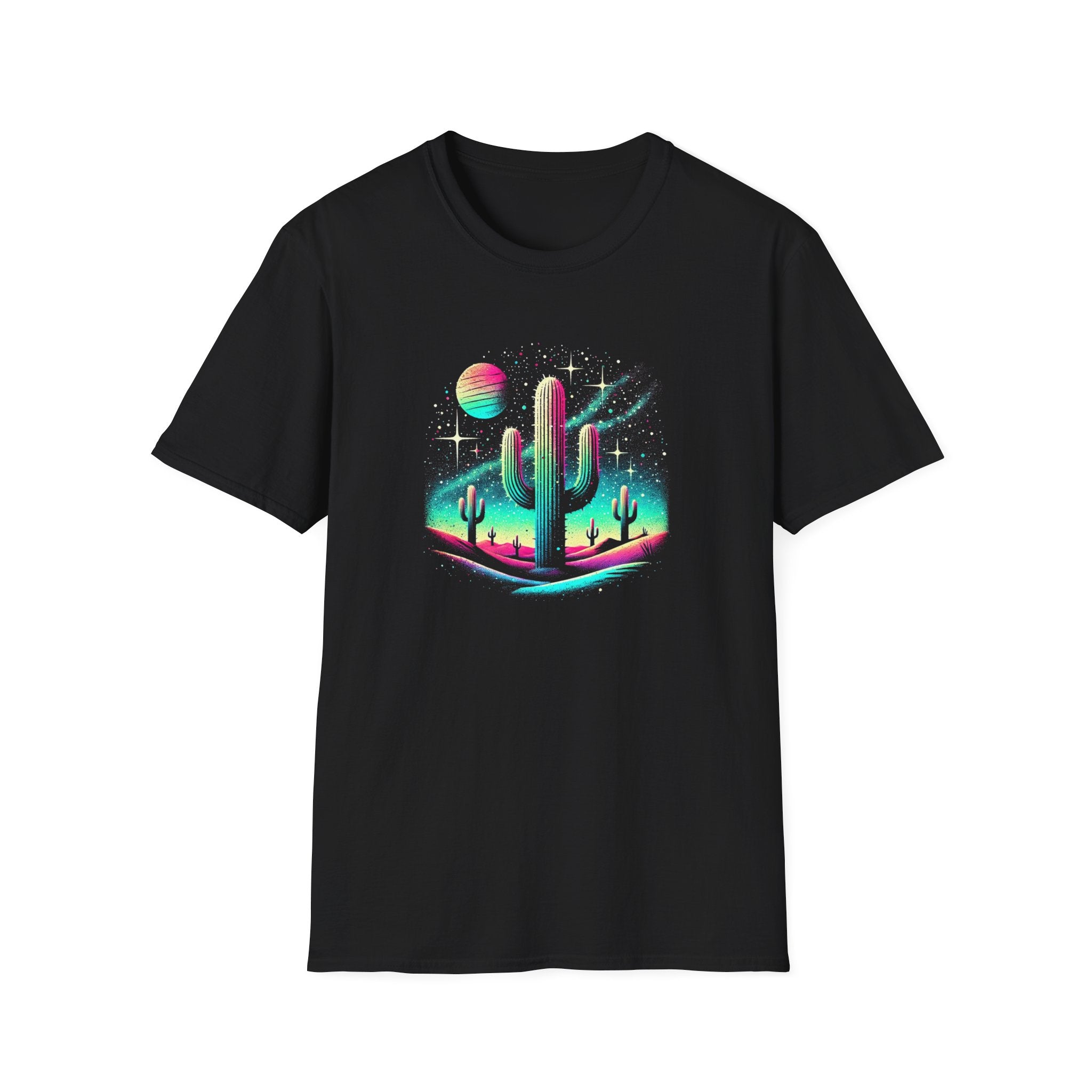 Cosmic Cactus T-Shirt | Vintage Retro Tee, Unisex T-Shirt, Gift for Nature Lovers, Space T-Shirt, Summer Fashion Top