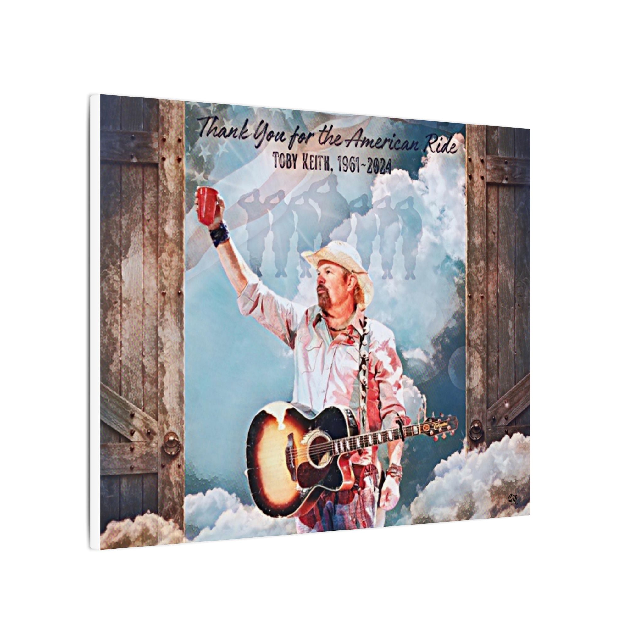 Toby Keith, Thank you for the American Ride, Original Canvas Painting , Toby Keith Wall Art