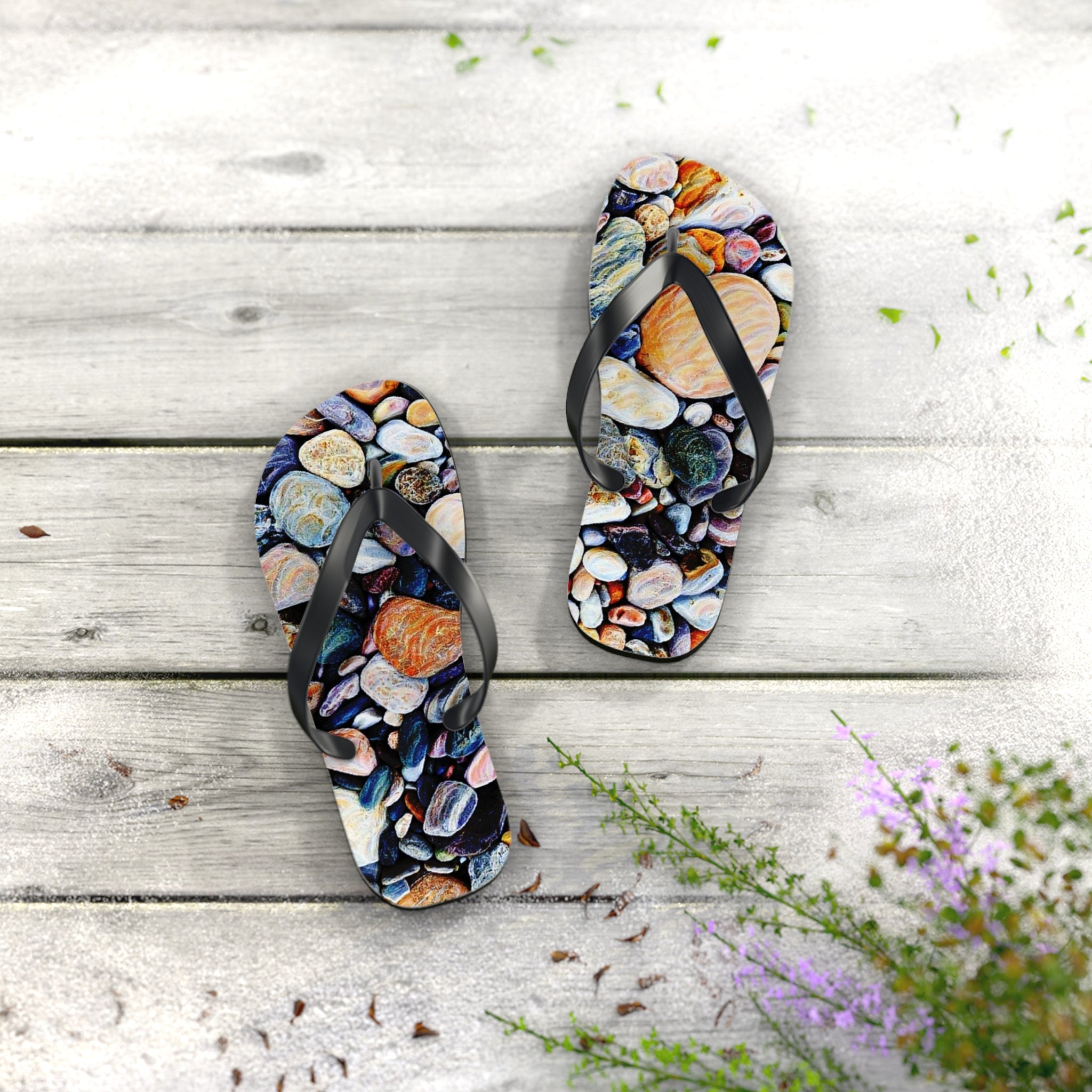 Colorful Stones Flip Flops