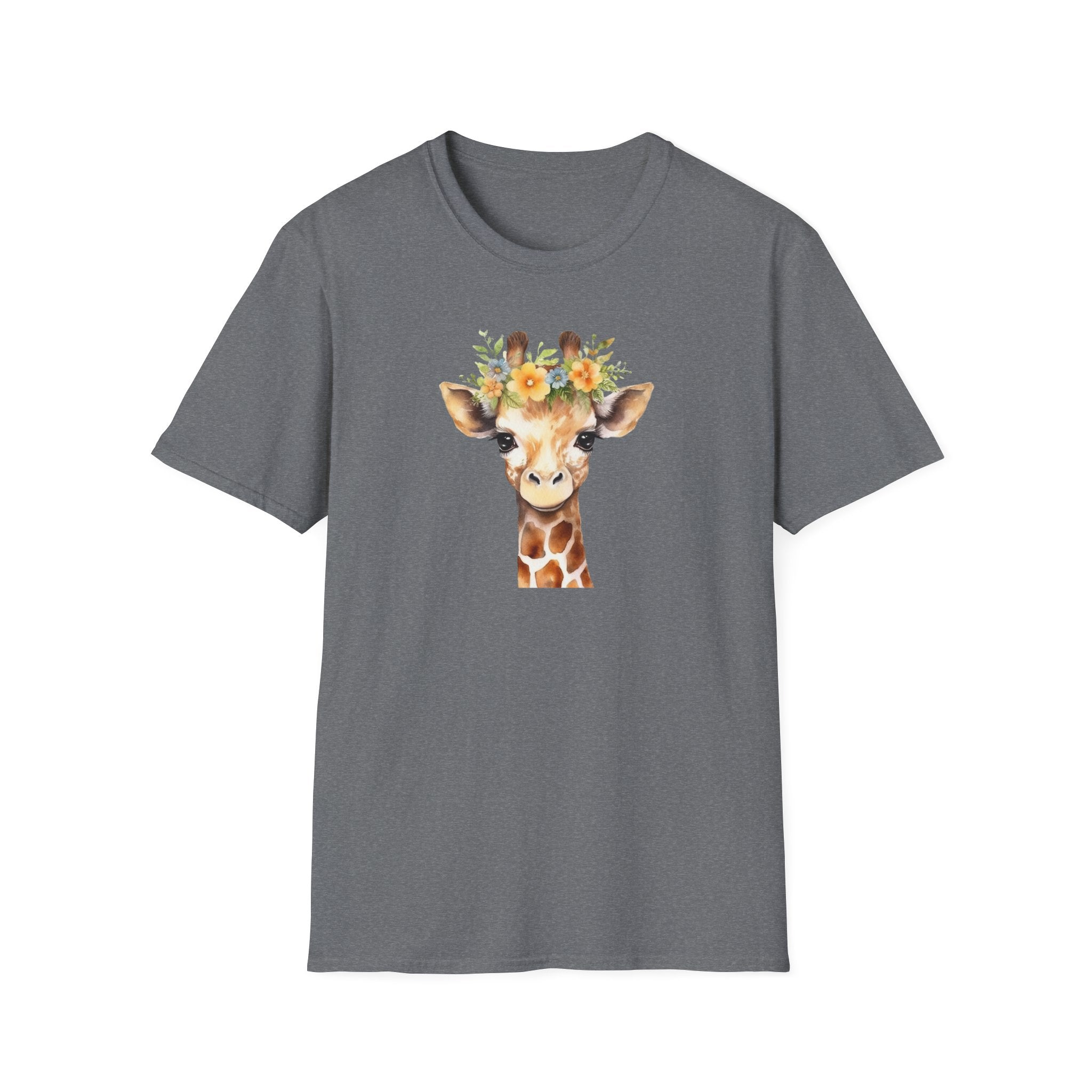 Floral Giraffe T-Shirt, Cute Animal Shirt, Unisex Tee, Animal Lover Gift, Casual Wear, Summer Fashion