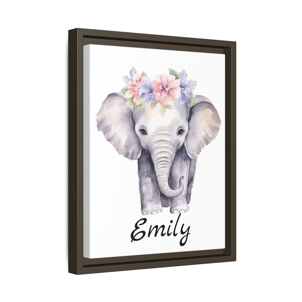 Personalized Baby Elephant Decor, Framed Picture Print, Gender Neutral Safari Animal Theme Gift, Matte Poster