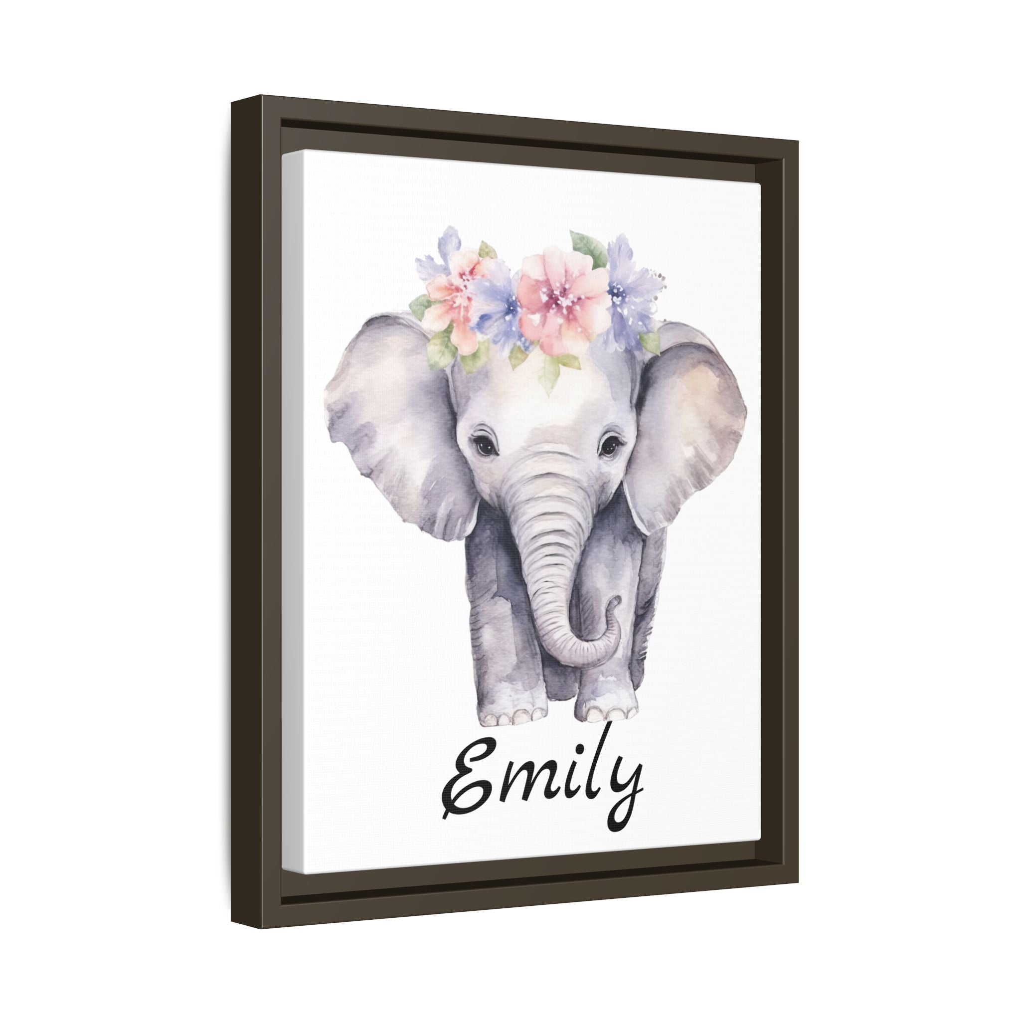 Personalized Baby Elephant Decor, Framed Picture Print, Gender Neutral Safari Animal Theme Gift, Matte Poster