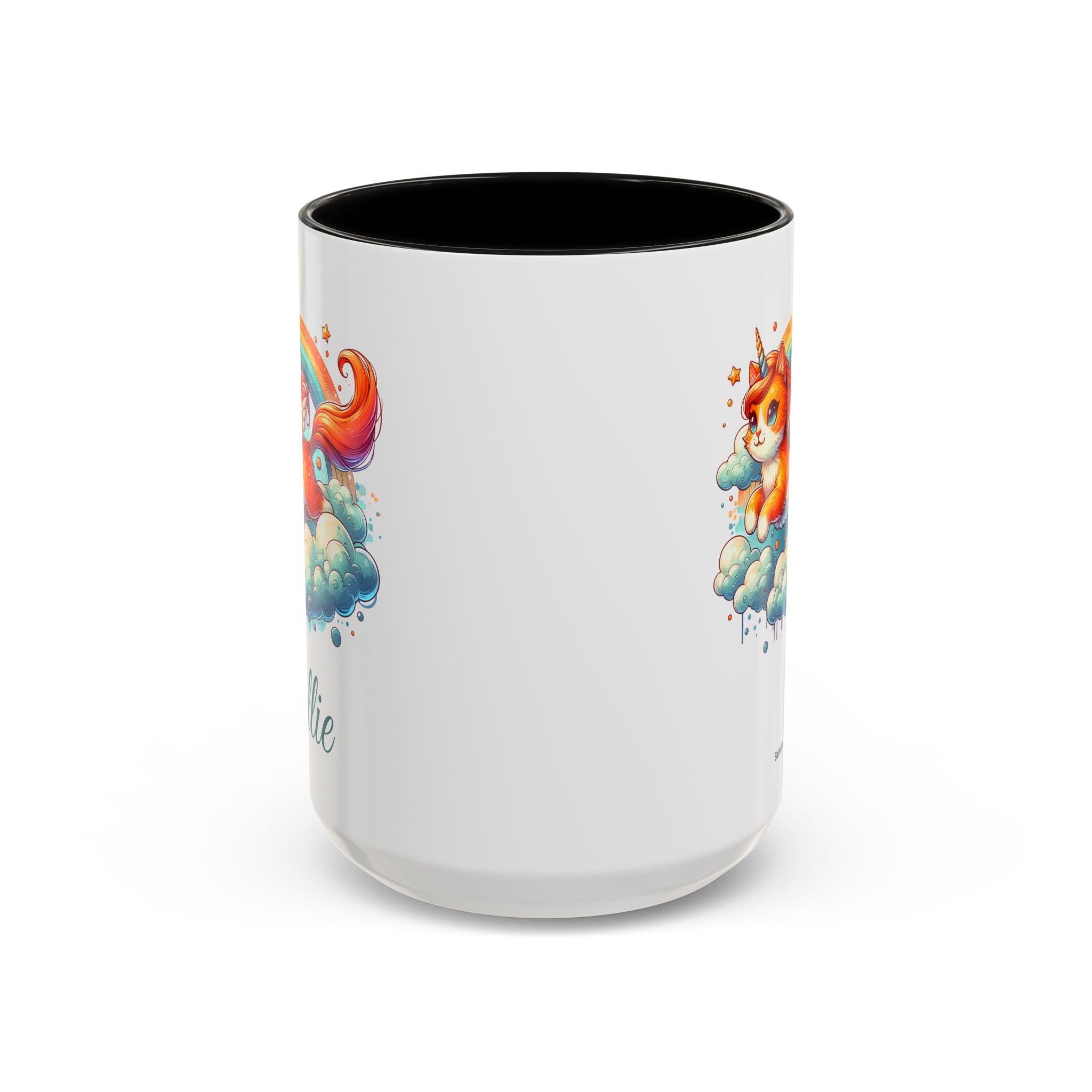 Personalized Flying Orange Unicorn Cat Coffee Mug, Orange Cat Mug