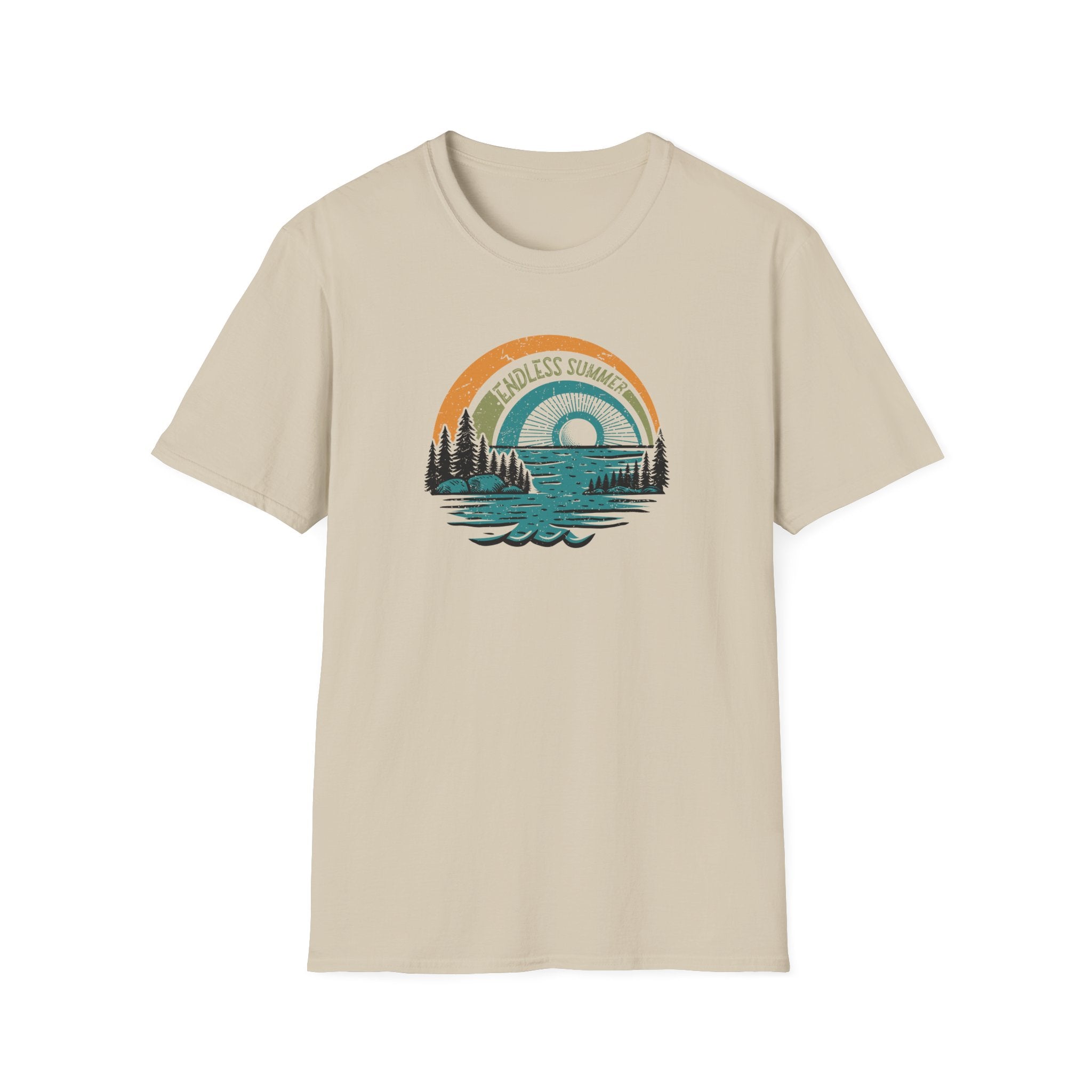 Nature-Inspired Unisex Softstyle T-Shirt, Eco-Friendly Tee, Outdoor Lover Gift, Summer Vibes Apparel, Adventure Clothing