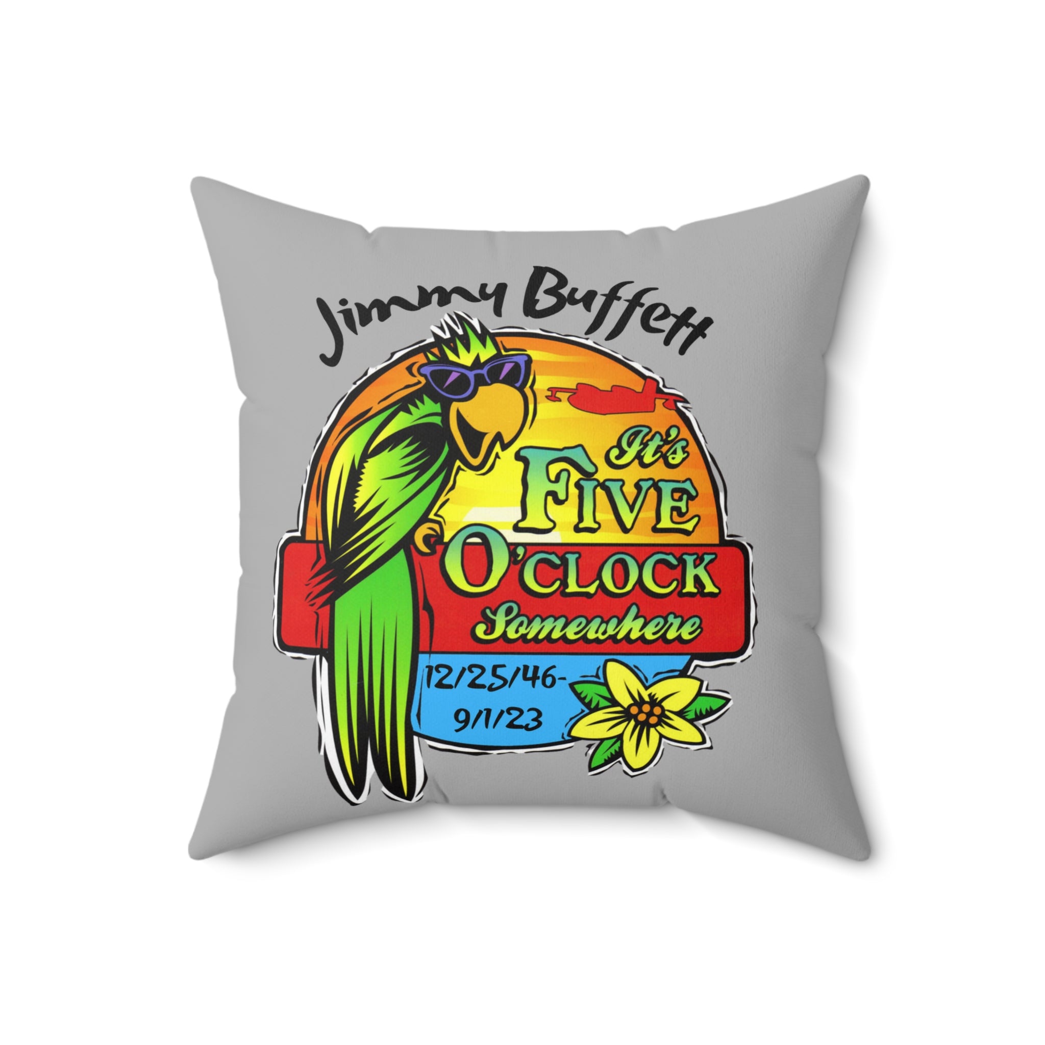 Jimmy Buffett, 5:00 Somewhere TributeThrow Pillow, Jimmy Buffett Pillow