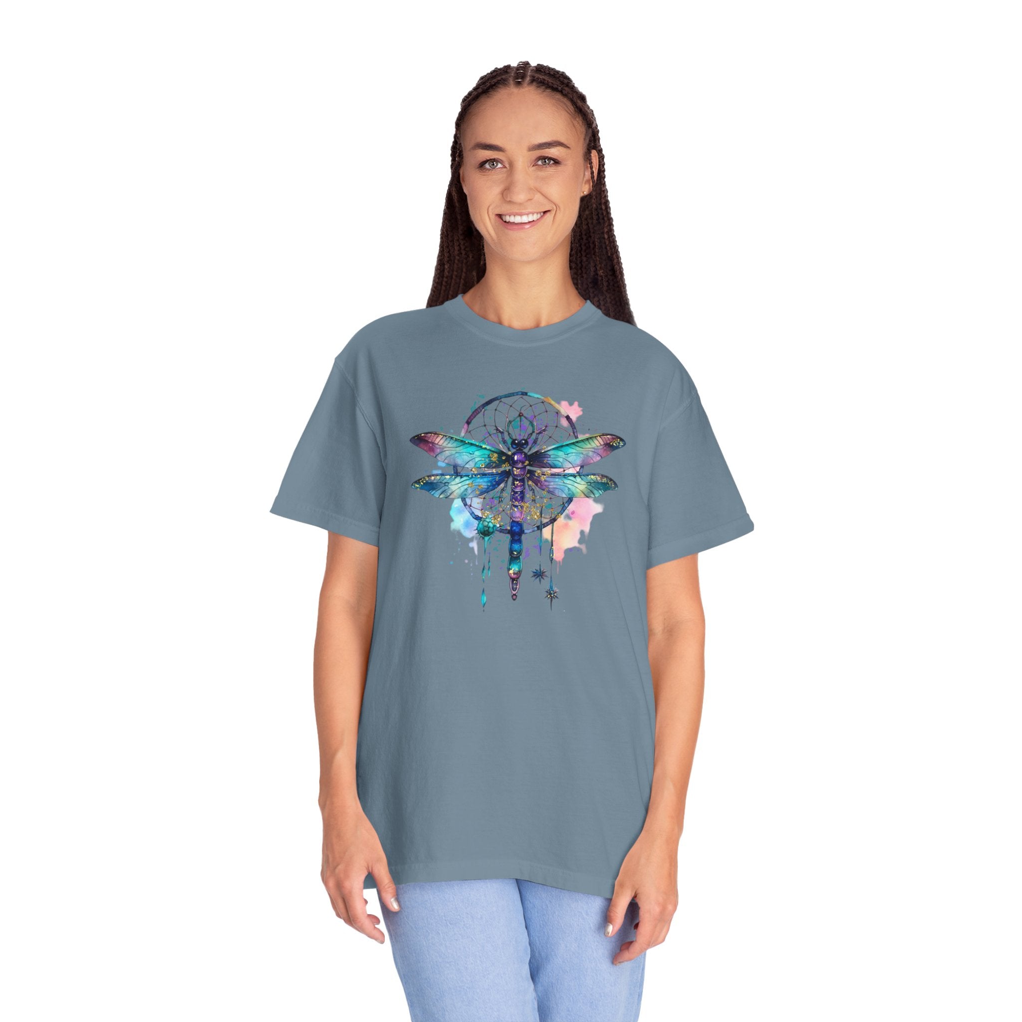 Blue Dragonfly Dreamcatcher T-Shirt for Men and Women