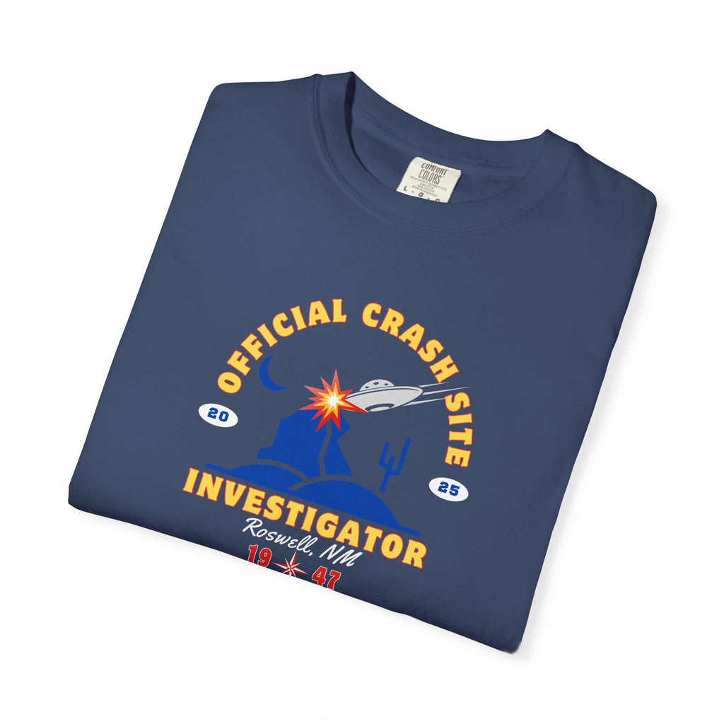 UFO Crash Site Investigator Unisex T-Shirt - Alien UFO Space Funny Tee, Extraterrestrial Sci-fi Graphic Shirt, Roswell, NM