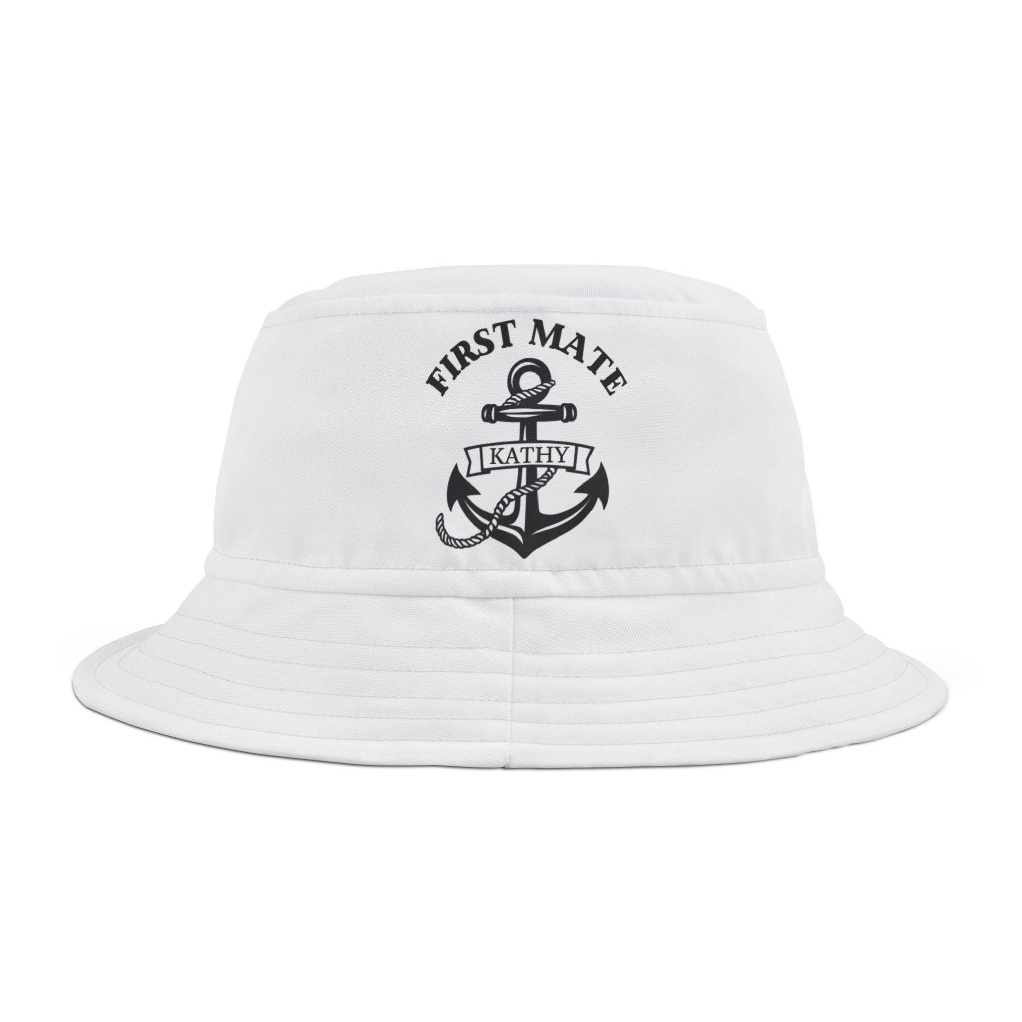 Personalized First Mate Bucket Hat | Nautical Gift for Fishermen, Beach Lovers, Summer Style, Outdoor Adventure, Printed Hat