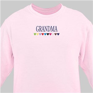Embroidered 10 Hearts Pink Sweatshirt