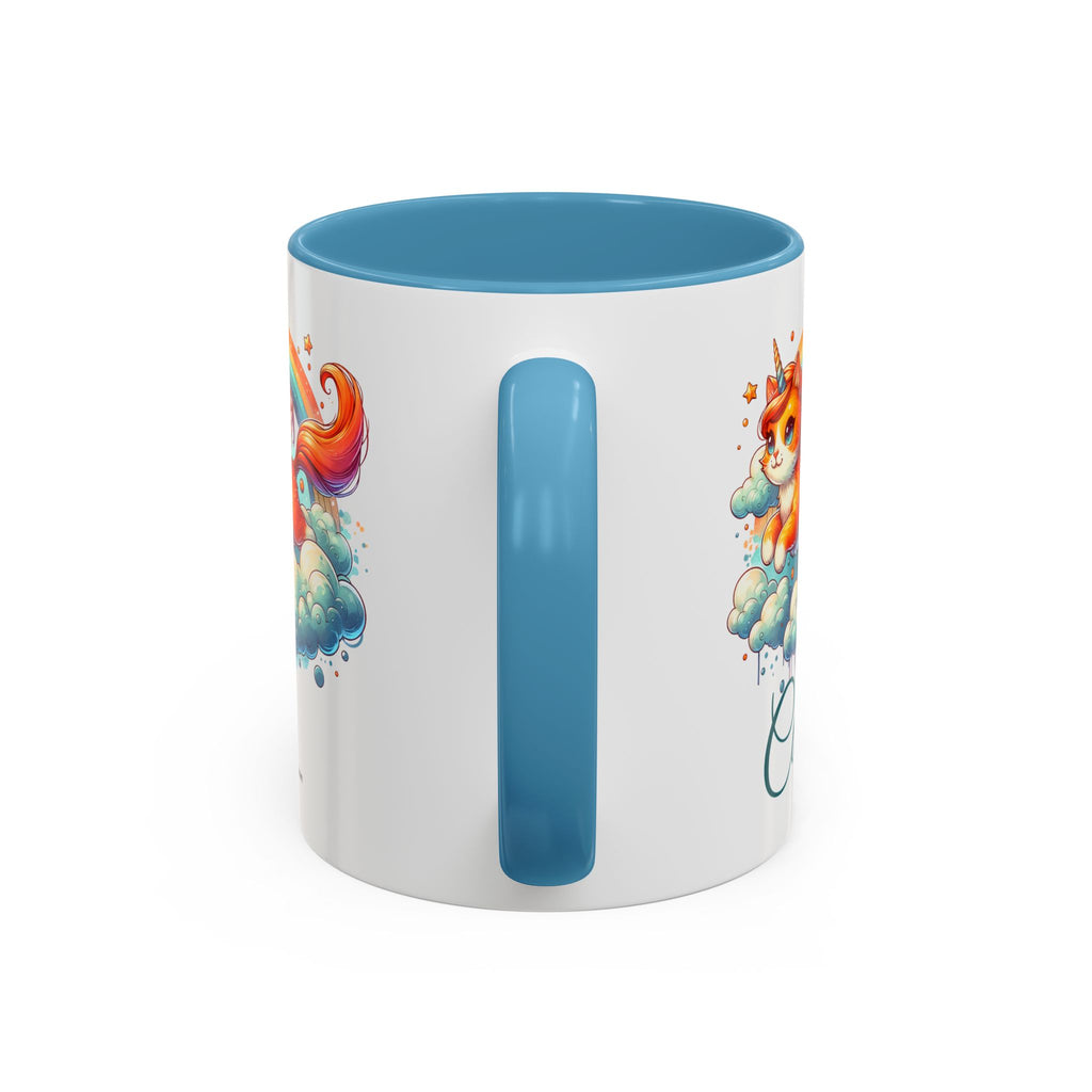 Personalized Flying Orange Unicorn Cat Coffee Mug, Orange Cat Mug