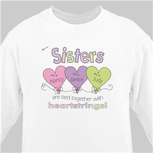 Heart Strings Personalized Sisters Sweatshirt