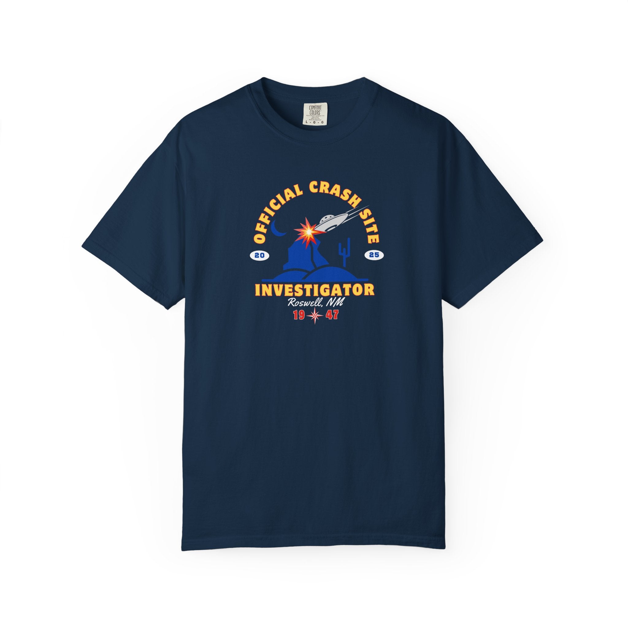 UFO Crash Site Investigator Unisex T-Shirt - Alien UFO Space Funny Tee, Extraterrestrial Sci-fi Graphic Shirt, Roswell, NM