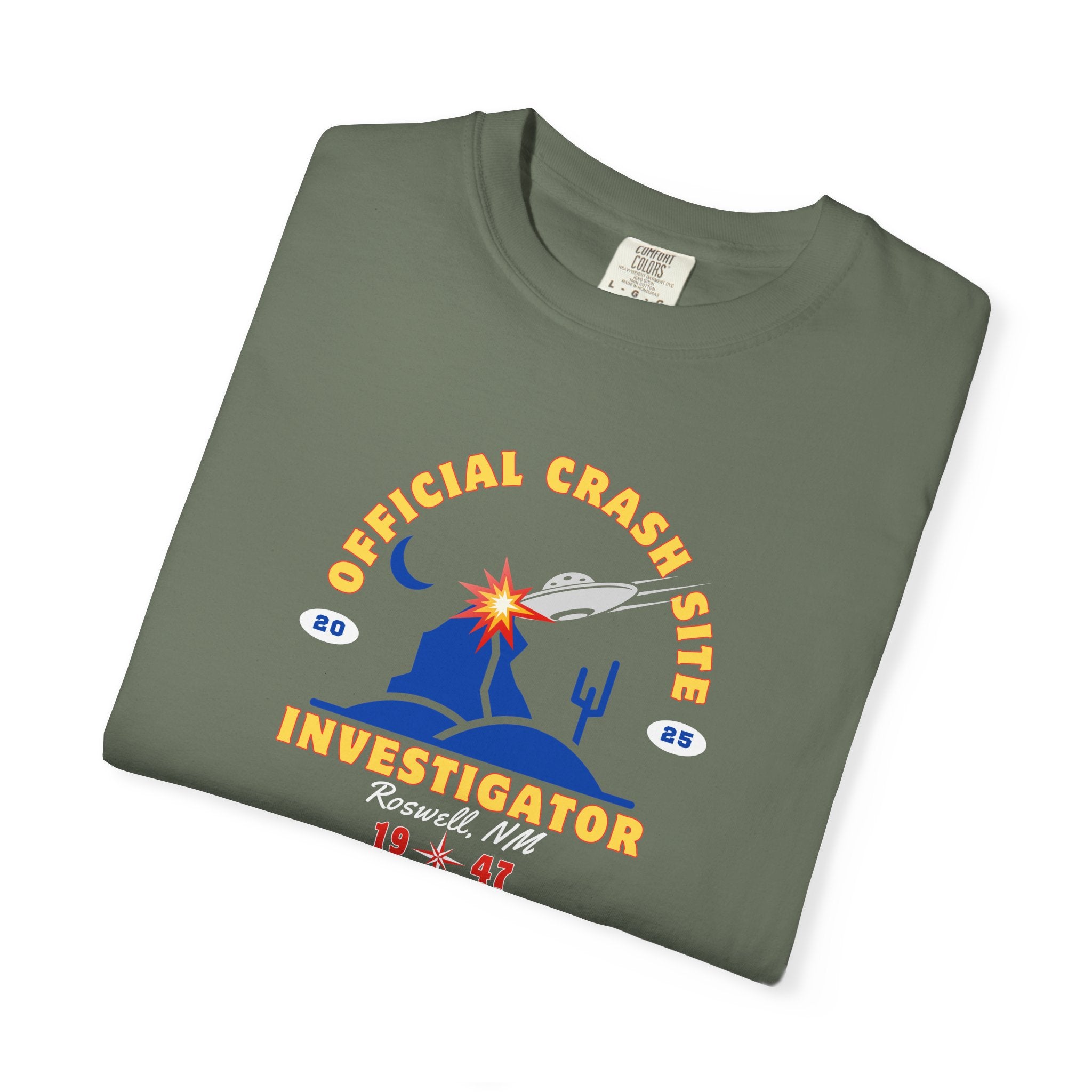 UFO Crash Site Investigator Unisex T-Shirt - Alien UFO Space Funny Tee, Extraterrestrial Sci-fi Graphic Shirt, Roswell, NM