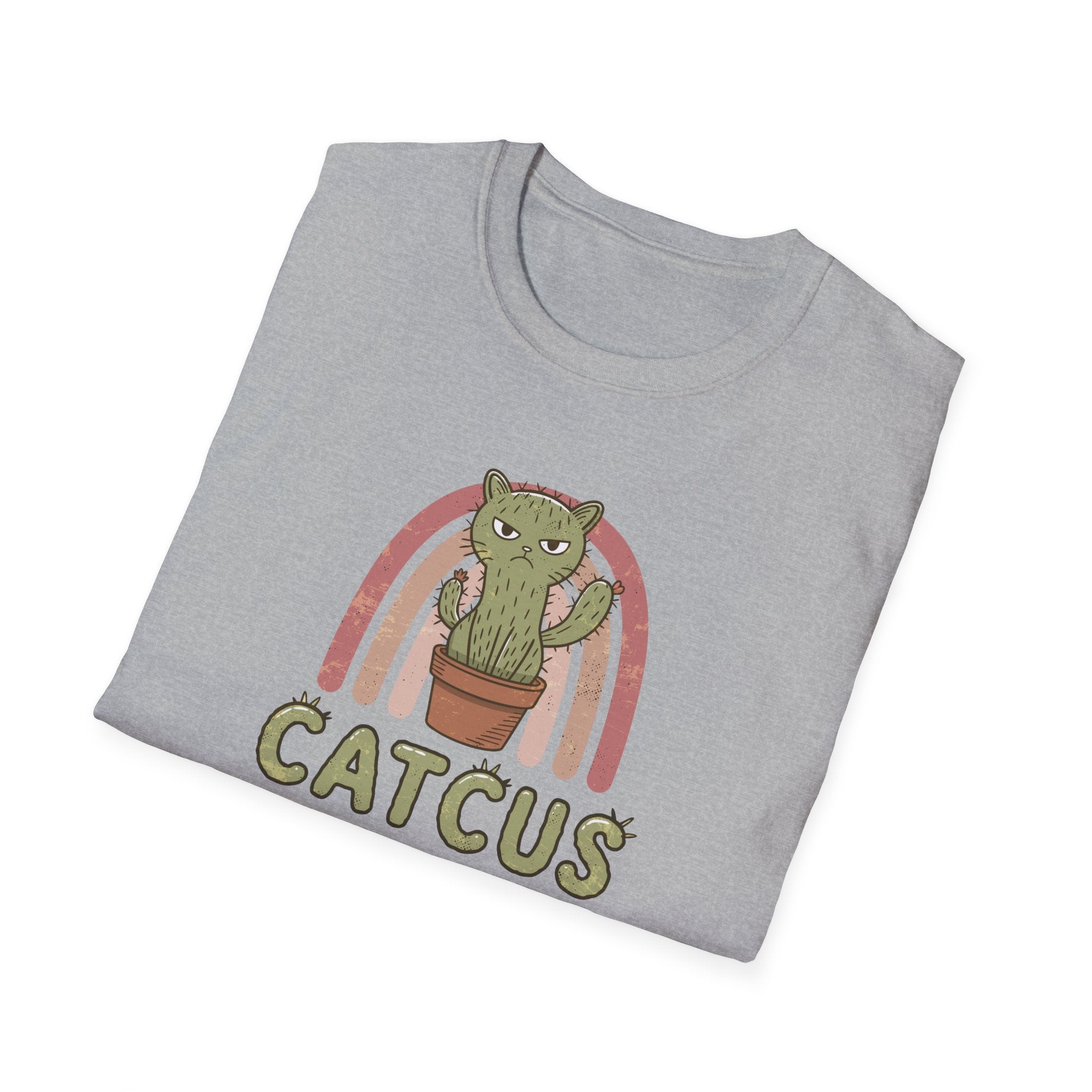 Cute Cat Cactus Unisex T-Shirt, Funny Cat Lover Gift, Plant Enthusiast Tee, Gift for Her, Quirky Humor Shirt, Summer Fashion