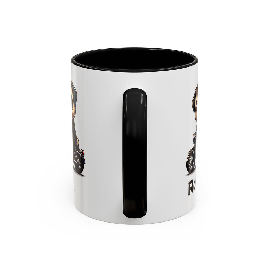 Personalized Motorcycle Pug Mug , Custom Dog Lover Coffee Cup