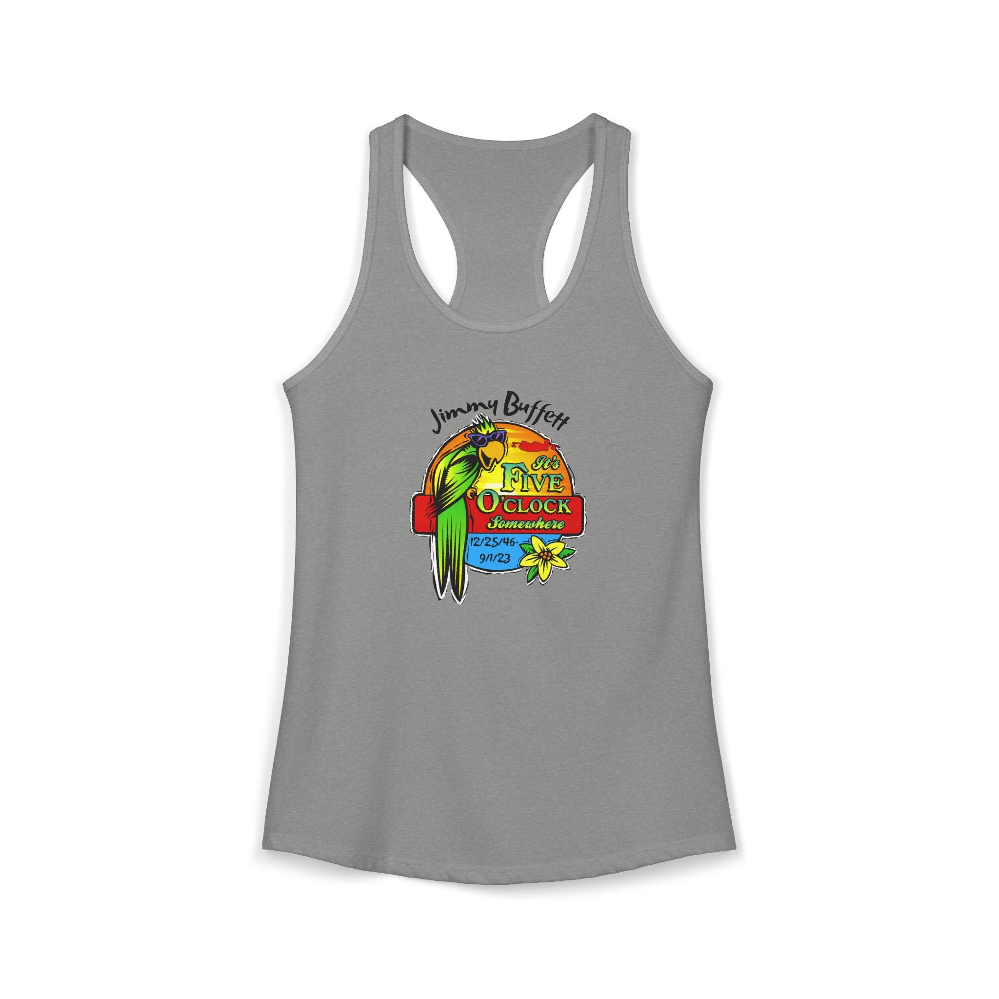 Its Five O'Clock Somewhere, Jimmy Buffett Women's Ideal Racerback Tank