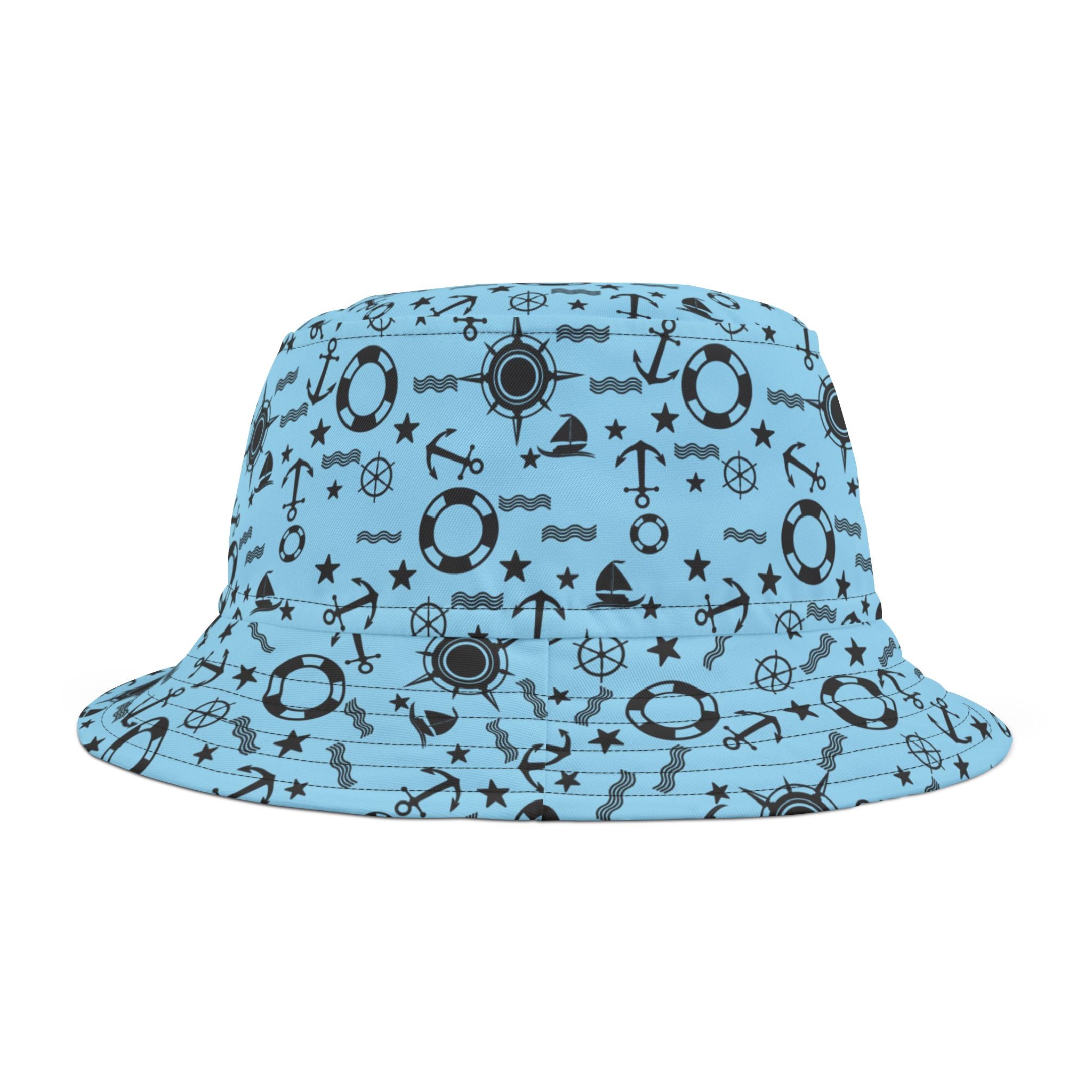 Anchors Away Boating Bucket Hat, Sailor Hat, Beach Bucket Hat, Nautical Hat