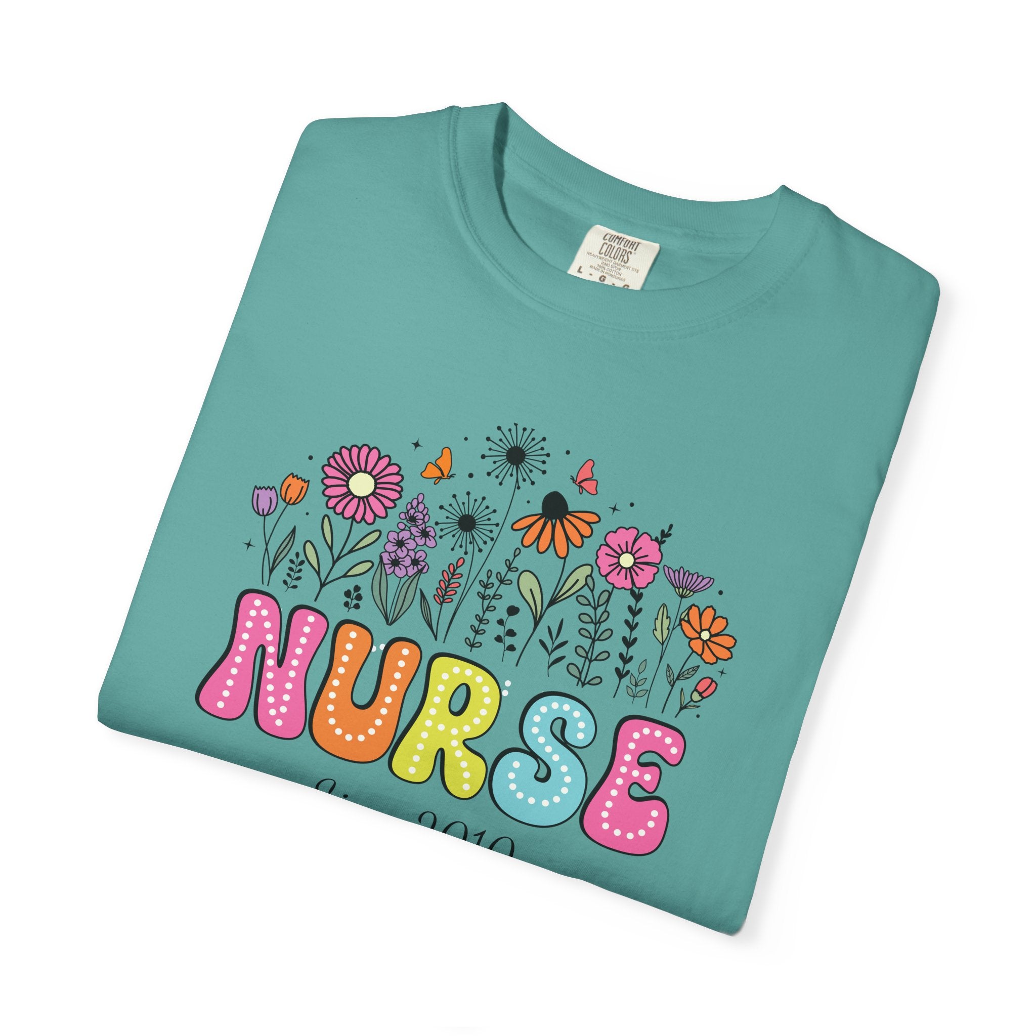 Personalized Floral Nurse T-Shirt, New Nurse Grad Gift, Nurse Gift
