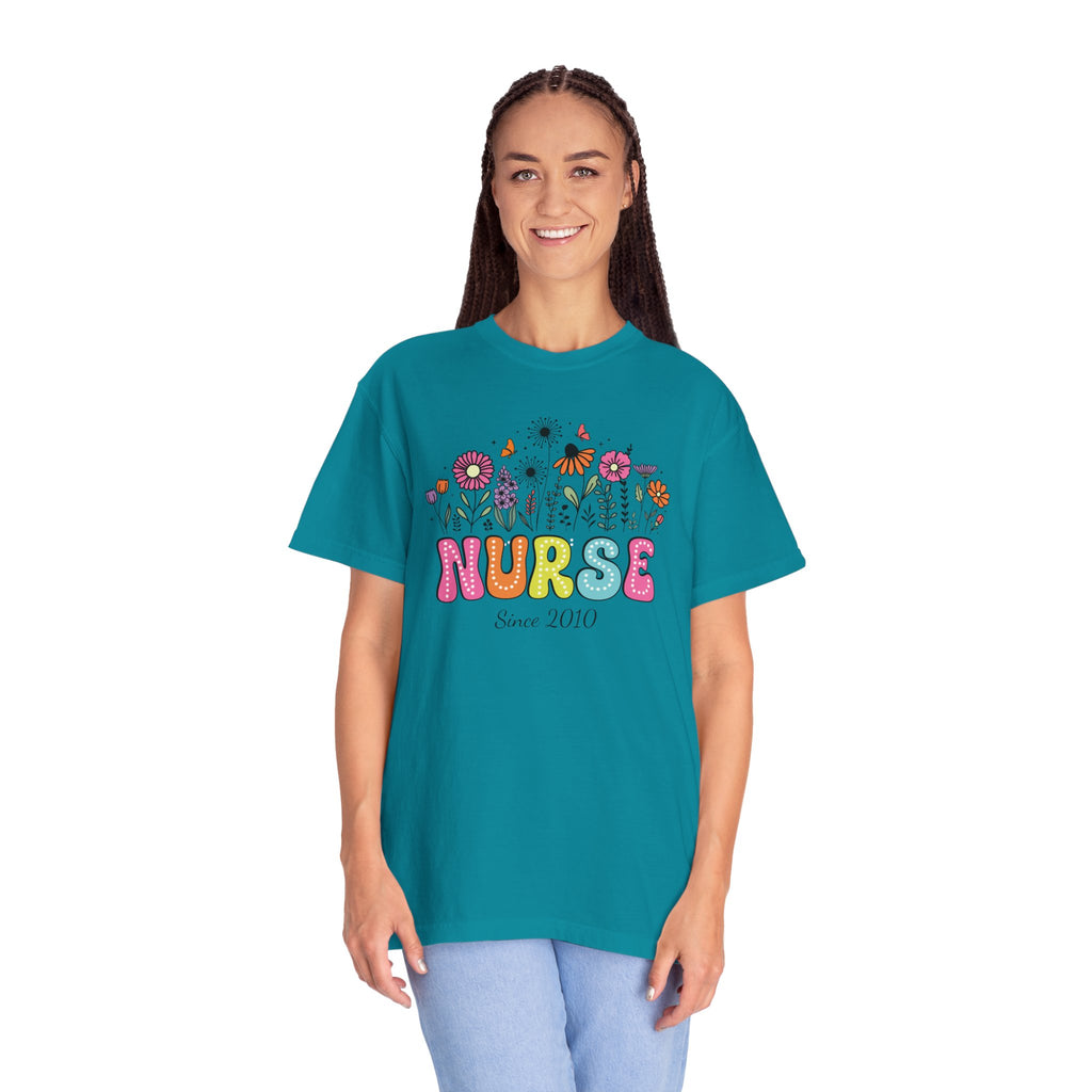 Personalized Floral Nurse T-Shirt, New Nurse Grad Gift, Nurse Gift