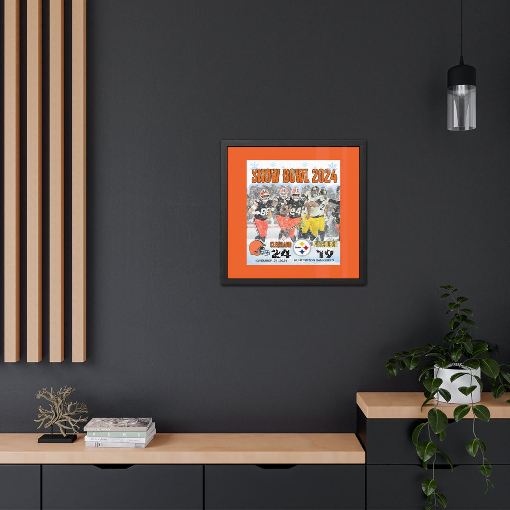 Cleveland Snow Bowl 2024 Limited Edition Wall Art Framed Poster 16 X 16, 24 X 24, Orange