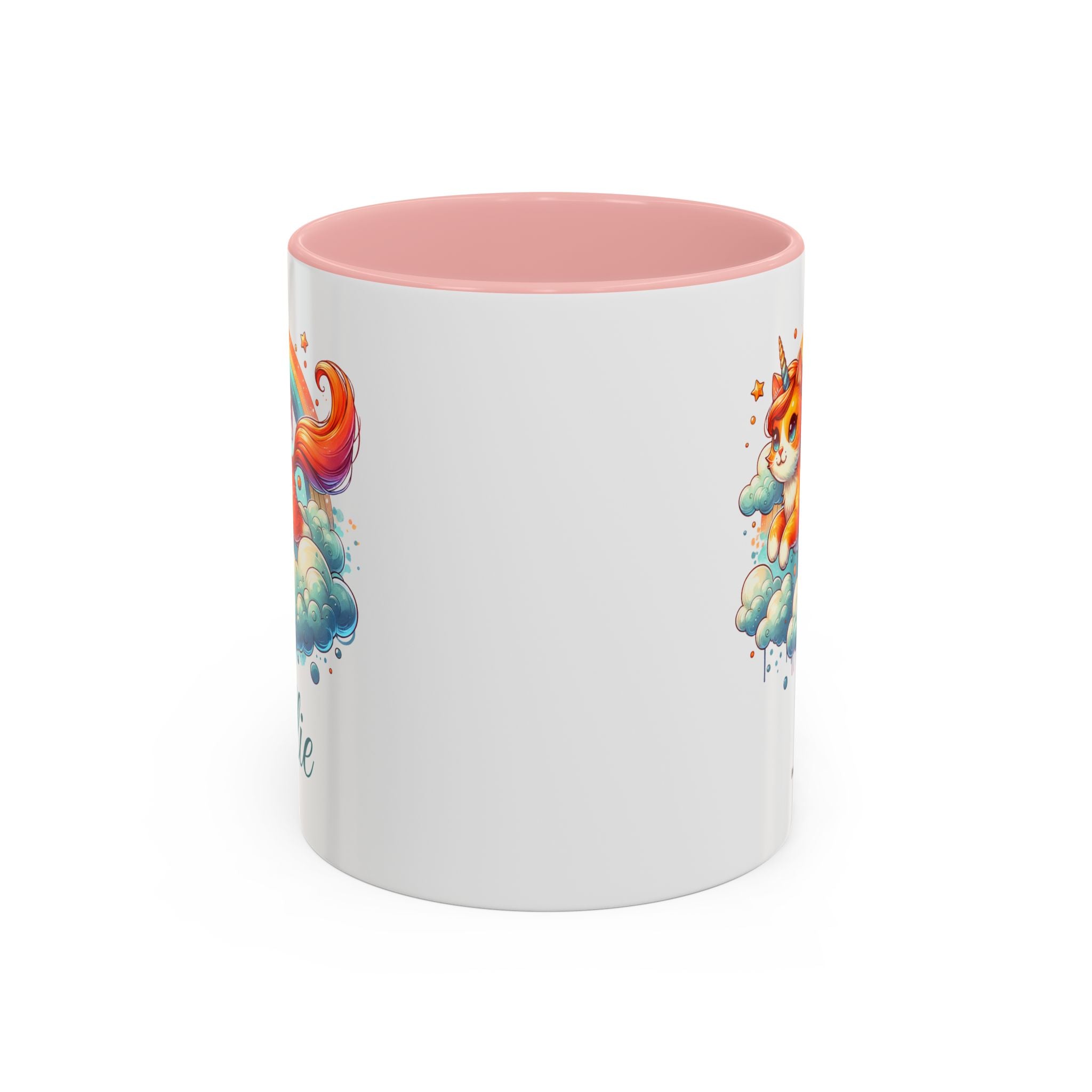 Personalized Flying Orange Unicorn Cat Coffee Mug, Orange Cat Mug