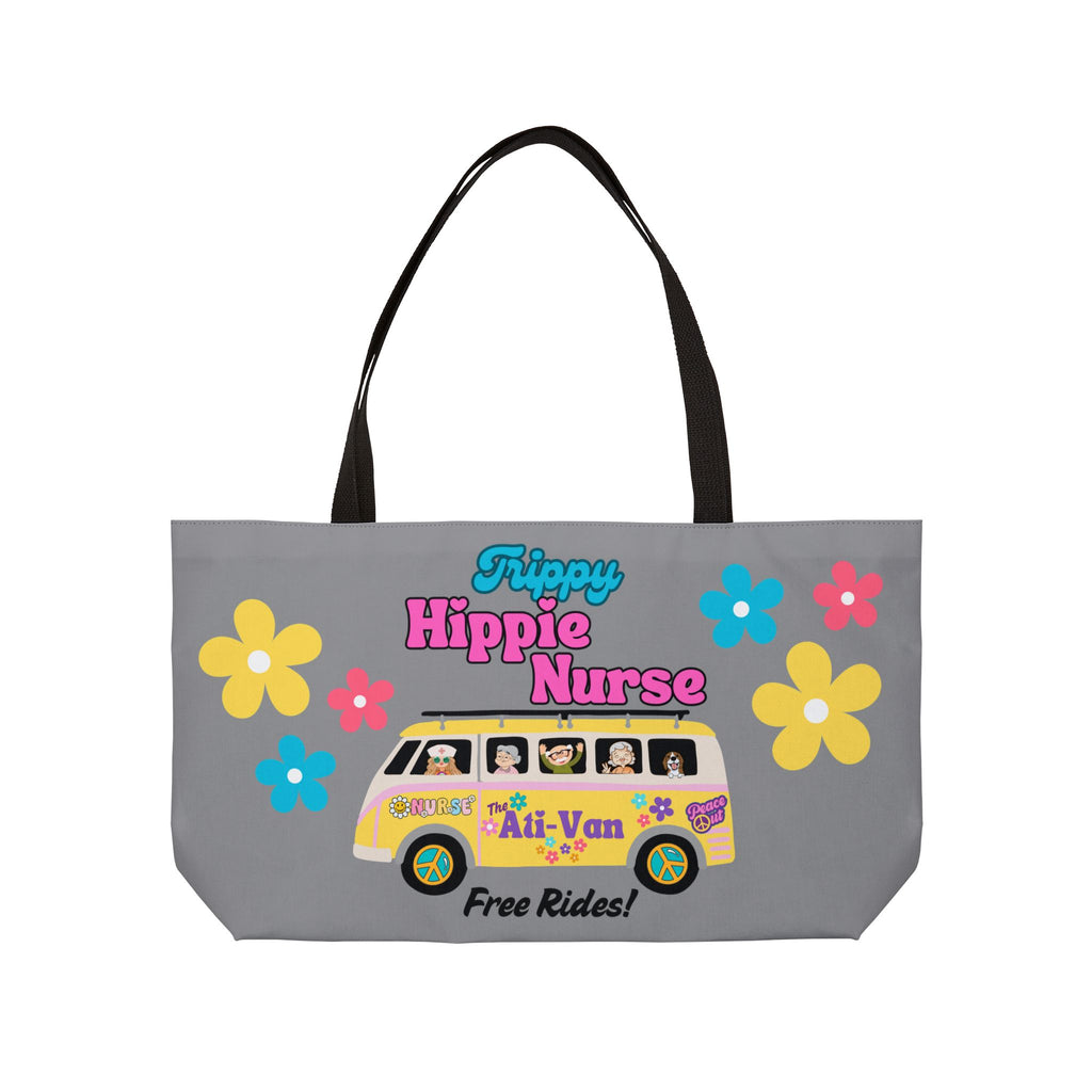 Trippy Hippie Nurse, Ati-Van Hippie Van Tote Bag, Nurse Tote Bag