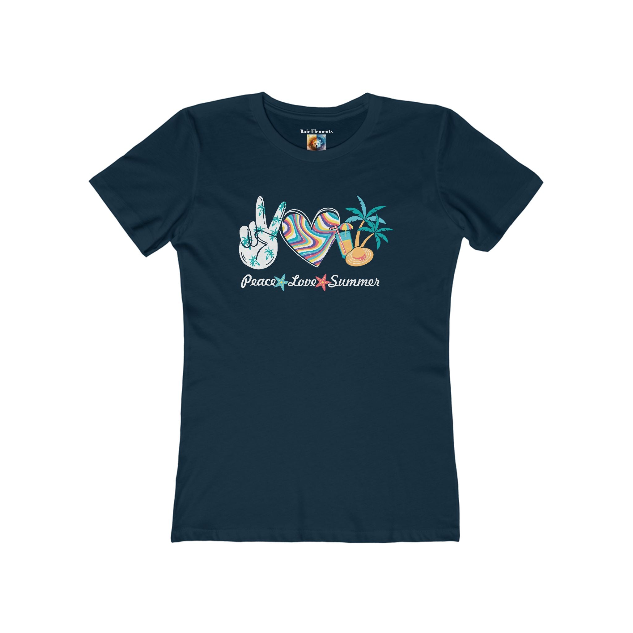 Peace, Love, Summer, Boyfriend Tee for Women