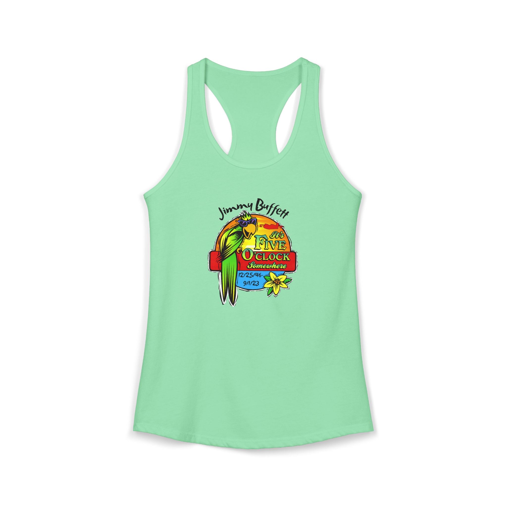 Its Five O'Clock Somewhere, Jimmy Buffett Women's Ideal Racerback Tank