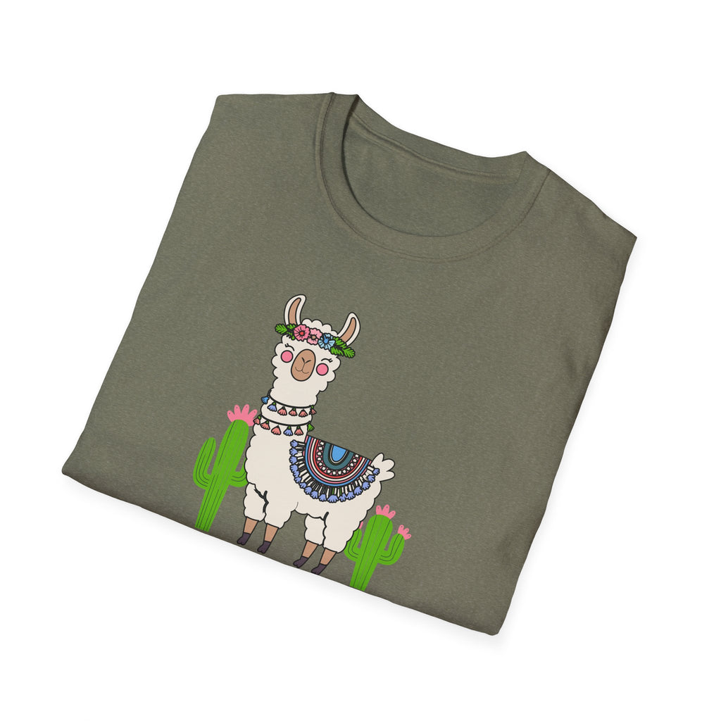 Cute Llama T-Shirt, Unisex Softstyle Tee, Perfect for Nature Lovers, Gifts for Animal Lovers, Casual Wear, Summer Outfit, Vacation